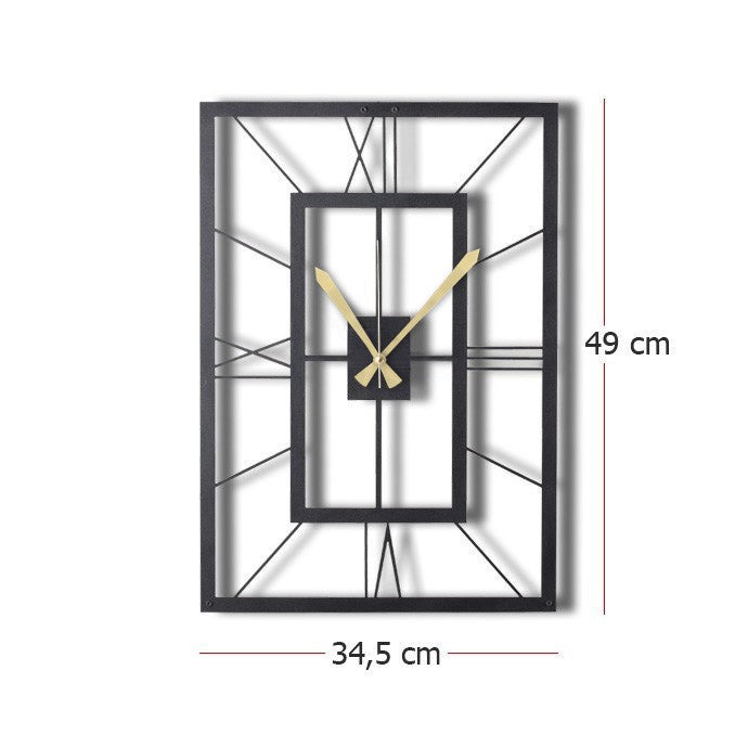 Gestalten Sie Ihr Zuhause mit der stilvollen Wanduhr "November" von Wallity. Diese elegante schwarze Metall-Uhr (49x34,5 cm) vereint Langlebigkeit und modernes Design.