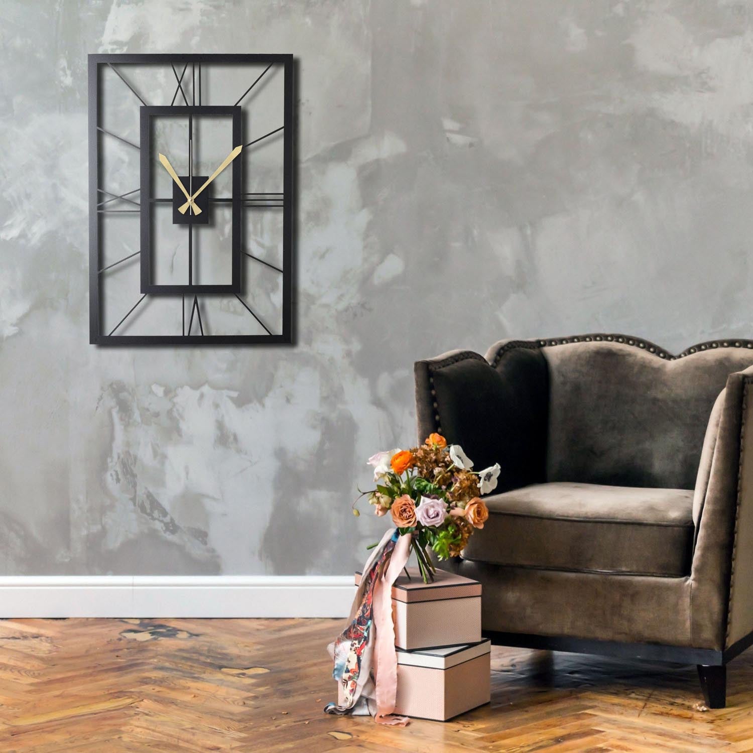 Schlichte Eleganz trifft auf Funktionalität: Die schwarze Wanduhr "November" von Wallity aus 100% Metall, 49x34,5 cm, ist der perfekte Blickfang für jeden Raum.