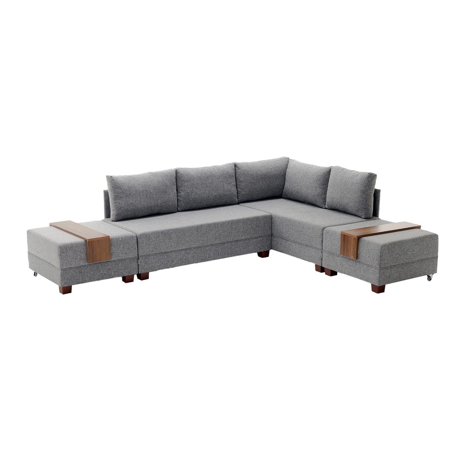 Fly Corner Sofa Bed Right- Grey in Grau präsentiert im Onlineshop von KAQTU Design AG. Bettsofa ist von Atelier Del Sofa