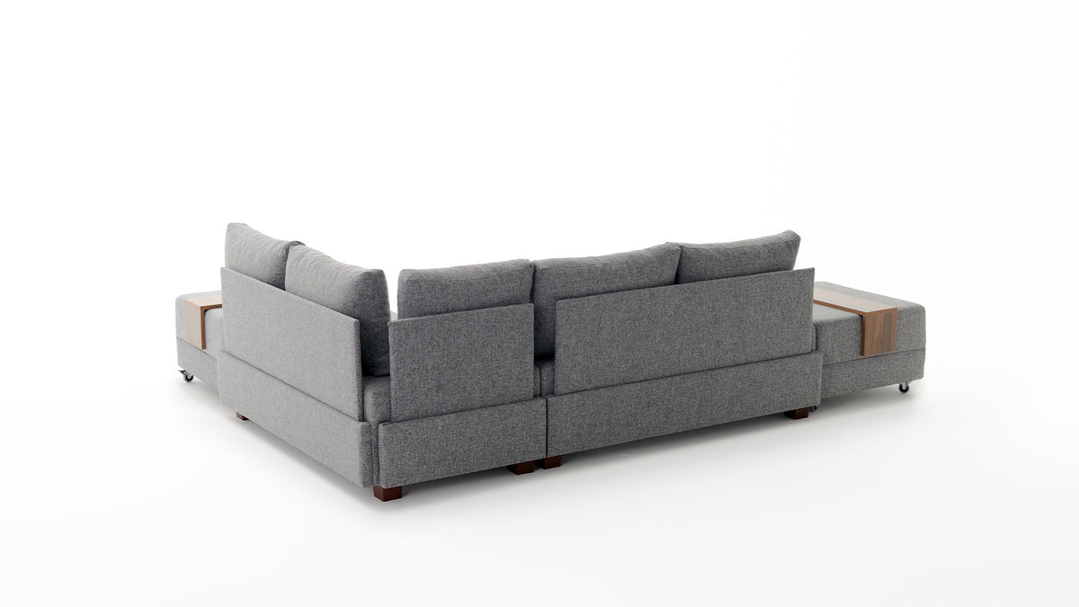 Fly Corner Sofa Bed Right Bettsofa - Grau in Grau präsentiert im Onlineshop von KAQTU Design AG. Bettsofa rechts ist von Atelier Del Sofa