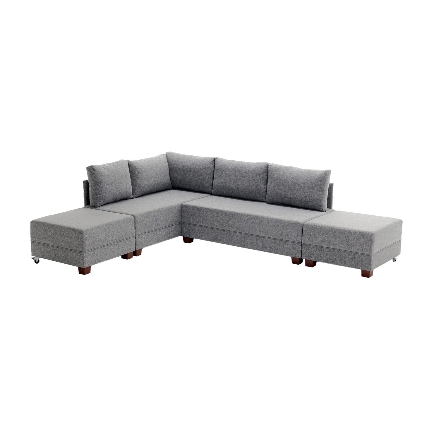 Fly Corner Sofa Bed Left - Grey in Grau präsentiert im Onlineshop von KAQTU Design AG. Bettsofa ist von Atelier Del Sofa