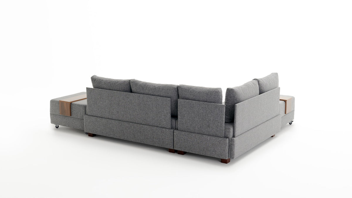 Fly Corner Sofa Bed Left Bettsofa - Grau in Grau präsentiert im Onlineshop von KAQTU Design AG. Bettsofa links ist von Atelier Del Sofa