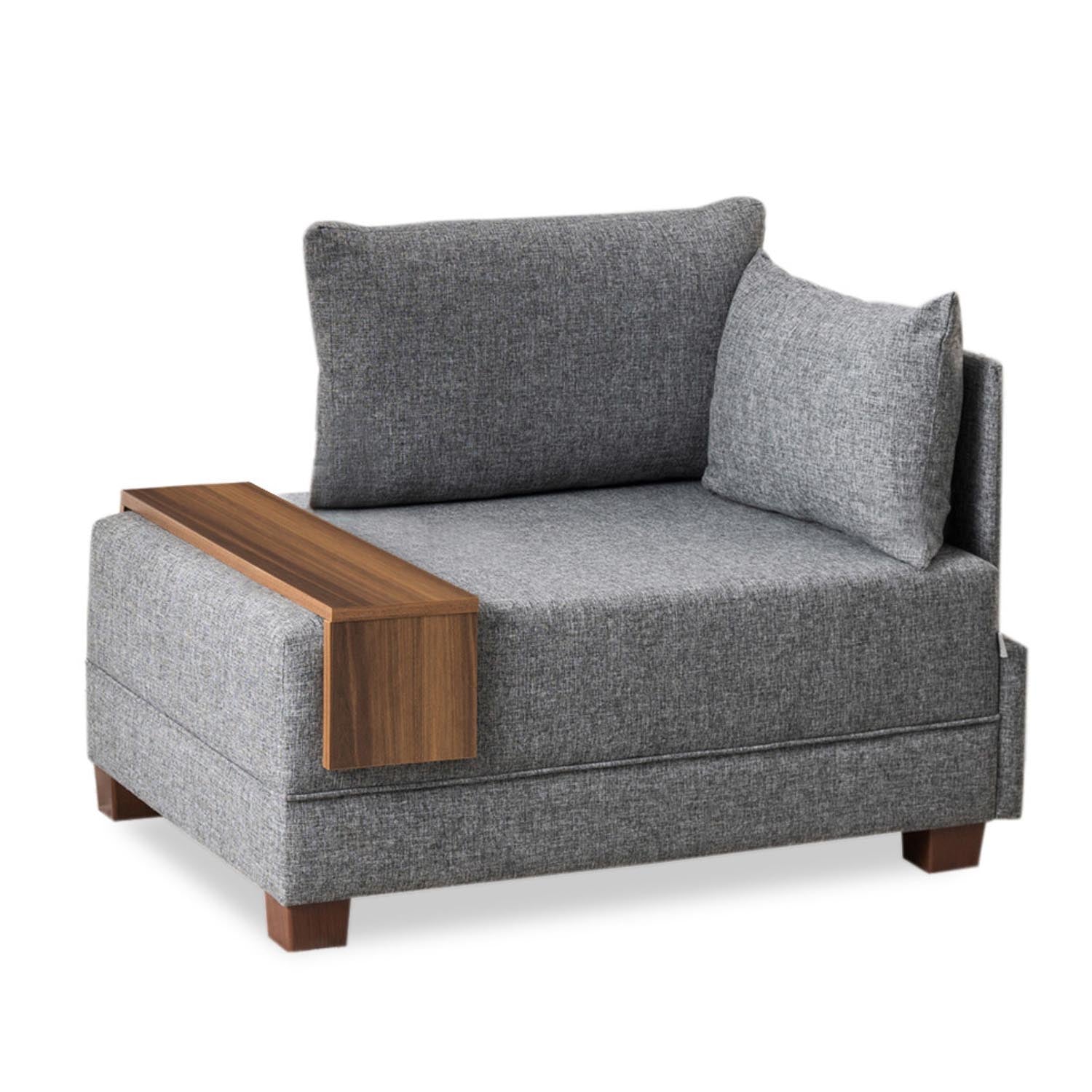 Fly Armchair Right - Grey in Grau präsentiert im Onlineshop von KAQTU Design AG. Modulares Sofa ist von Atelier Del Sofa
