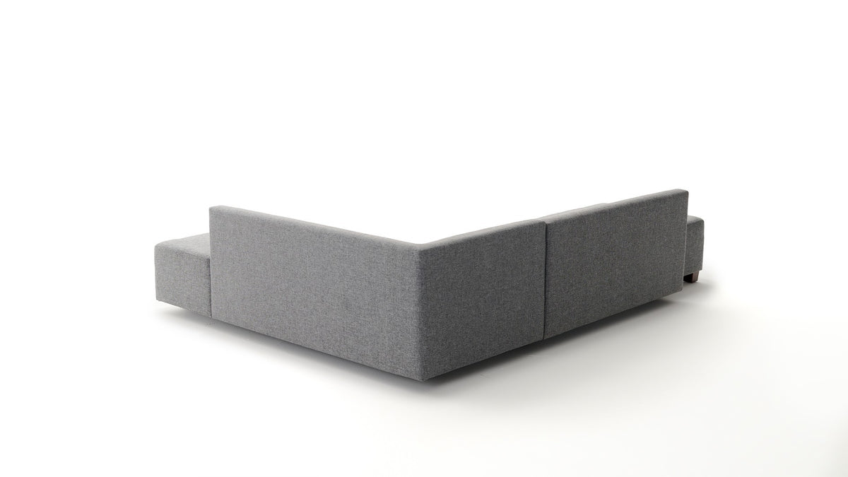 Manama Corner Sofa Bed Right Bettsofa - Grau in Grau präsentiert im Onlineshop von KAQTU Design AG. Bettsofa rechts ist von Atelier Del Sofa