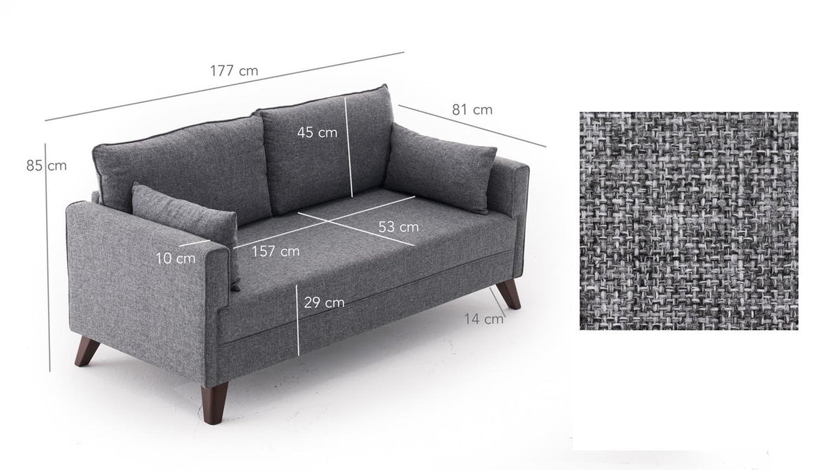 Bella Sofa For 2 Pr 2er Sofa - Grau in Grau präsentiert im Onlineshop von KAQTU Design AG. 2er Sofa ist von Atelier Del Sofa