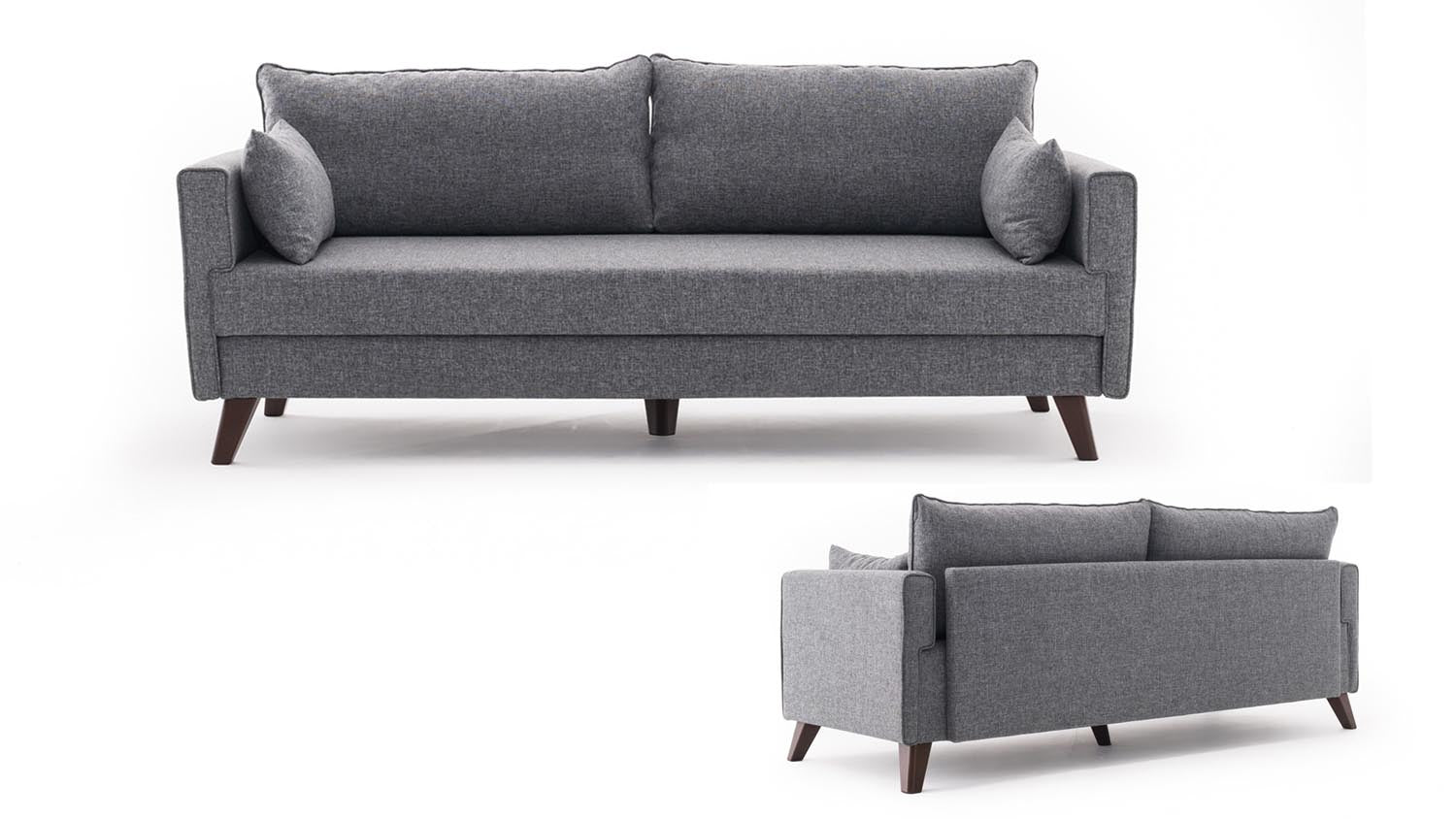 Entdecken Sie das elegante Bella 3-Sitzer Sofa in Grau von Atelier Del Sofa – der perfekte Mix aus modernem Design und unvergleichlichem Komfort.