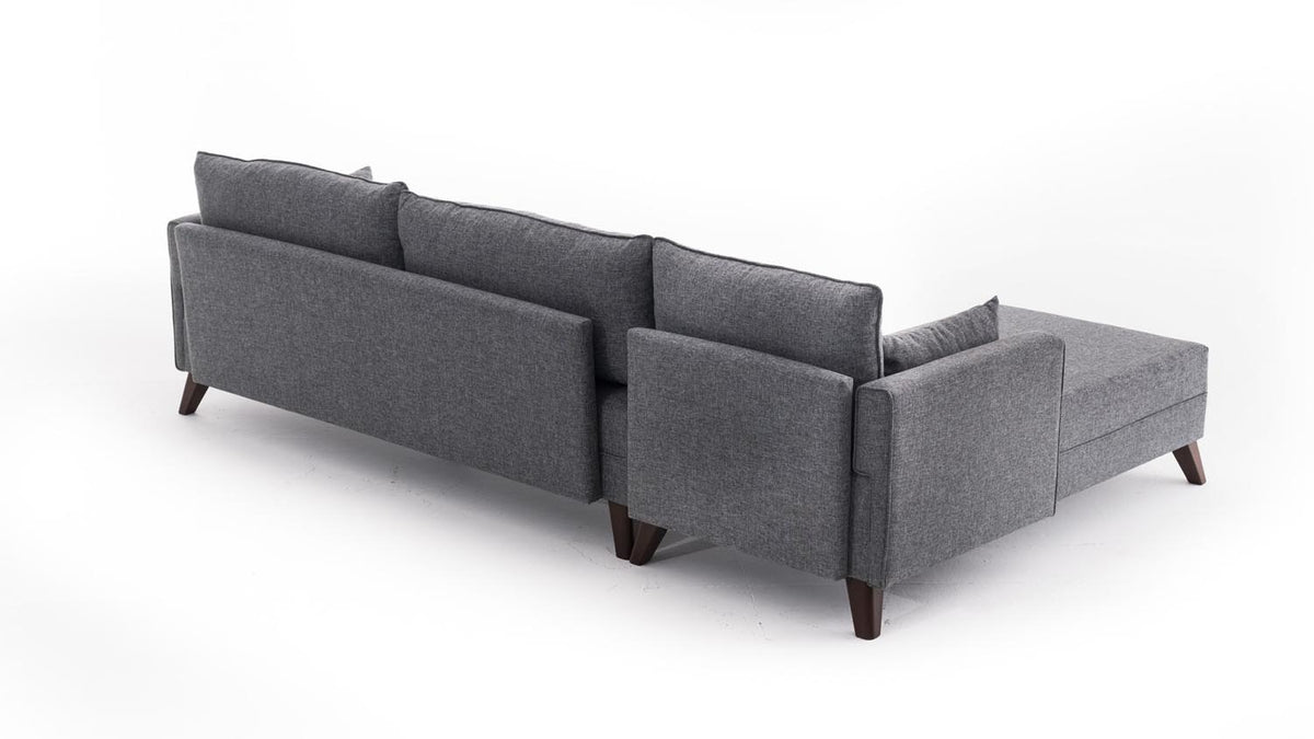 Bella Corner Sofa Left 1 Ecksofa - Grau in Grau präsentiert im Onlineshop von KAQTU Design AG. L-Sofa links ist von Atelier Del Sofa