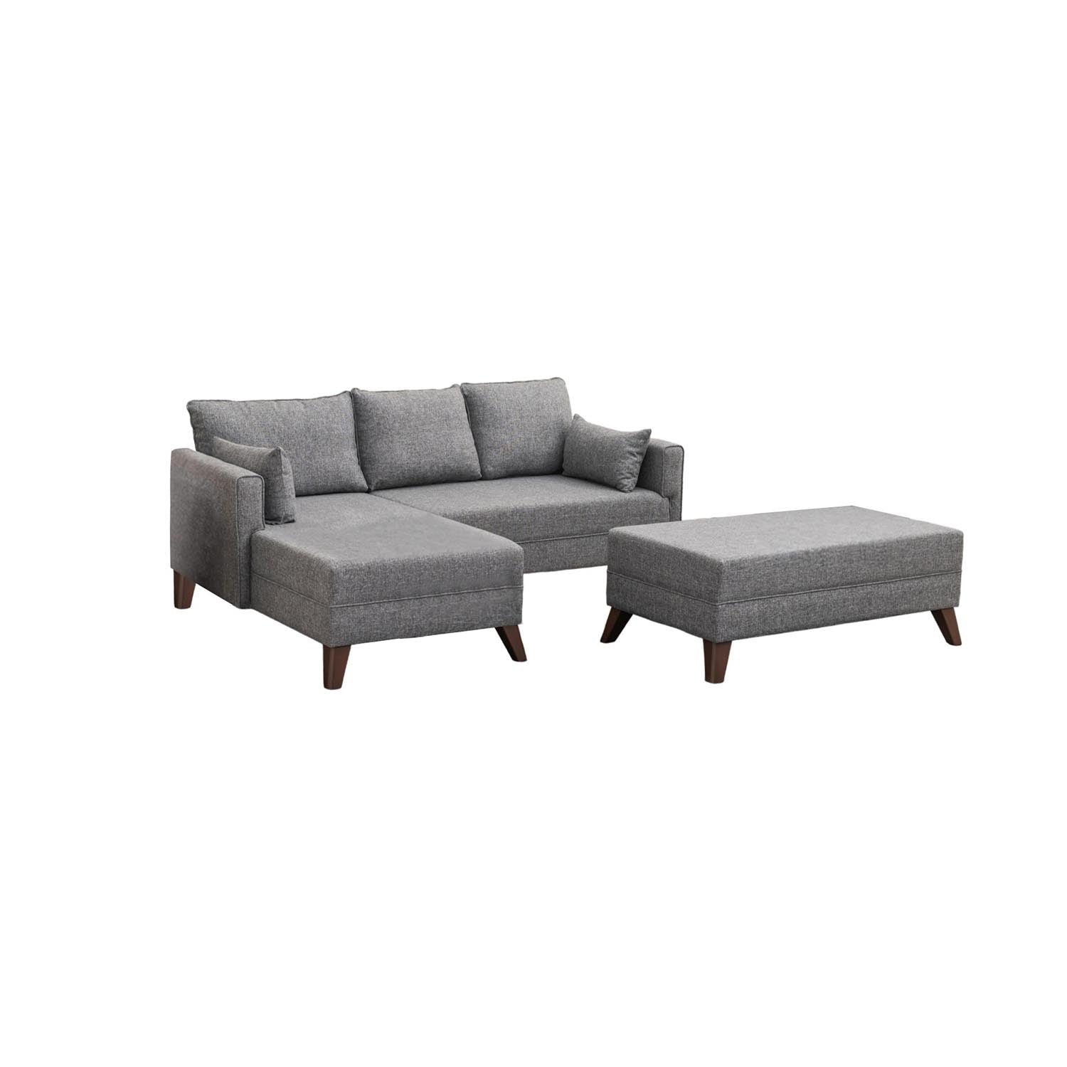 Bella Corner Sofa Left 2 in Grau präsentiert im Onlineshop von KAQTU Design AG. Bettsofa ist von Atelier Del Sofa
