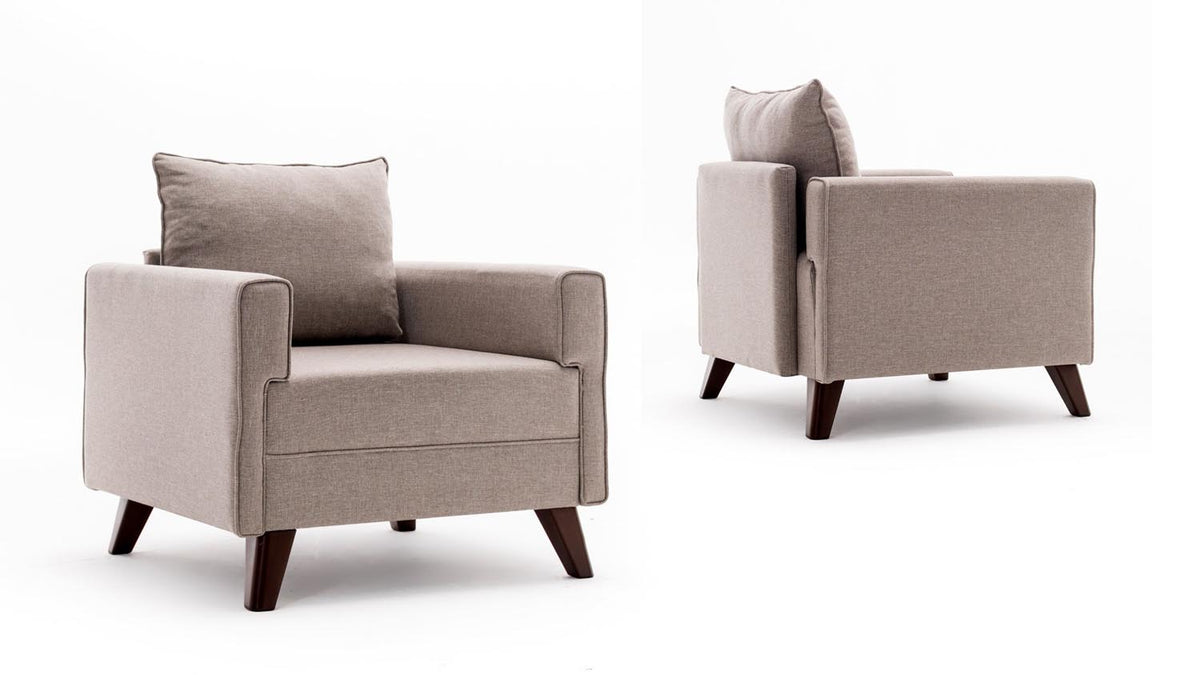 Bella Armchair Modulares Sofa - Sahne in Sahne präsentiert im Onlineshop von KAQTU Design AG. Sessel mit Armlehnen ist von Atelier Del Sofa