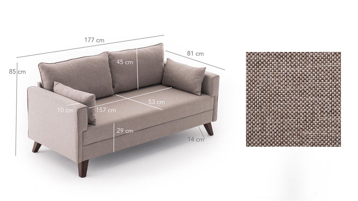 Bella Sofa For 2 Pr 2er Sofa - Sahne in Sahne präsentiert im Onlineshop von KAQTU Design AG. 2er Sofa ist von Atelier Del Sofa