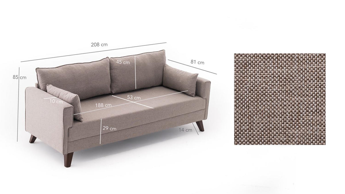 Bella Sofa Bed Bettsofa - Sahne in Sahne präsentiert im Onlineshop von KAQTU Design AG. Bettsofa ist von Atelier Del Sofa
