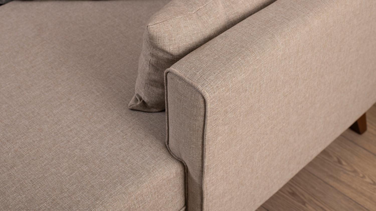 Erleben Sie das Bella Ecksofa in Sahne von Atelier Del Sofa – ein elegantes Schlafsofa, das Komfort und skandinavisches Design perfekt vereint.