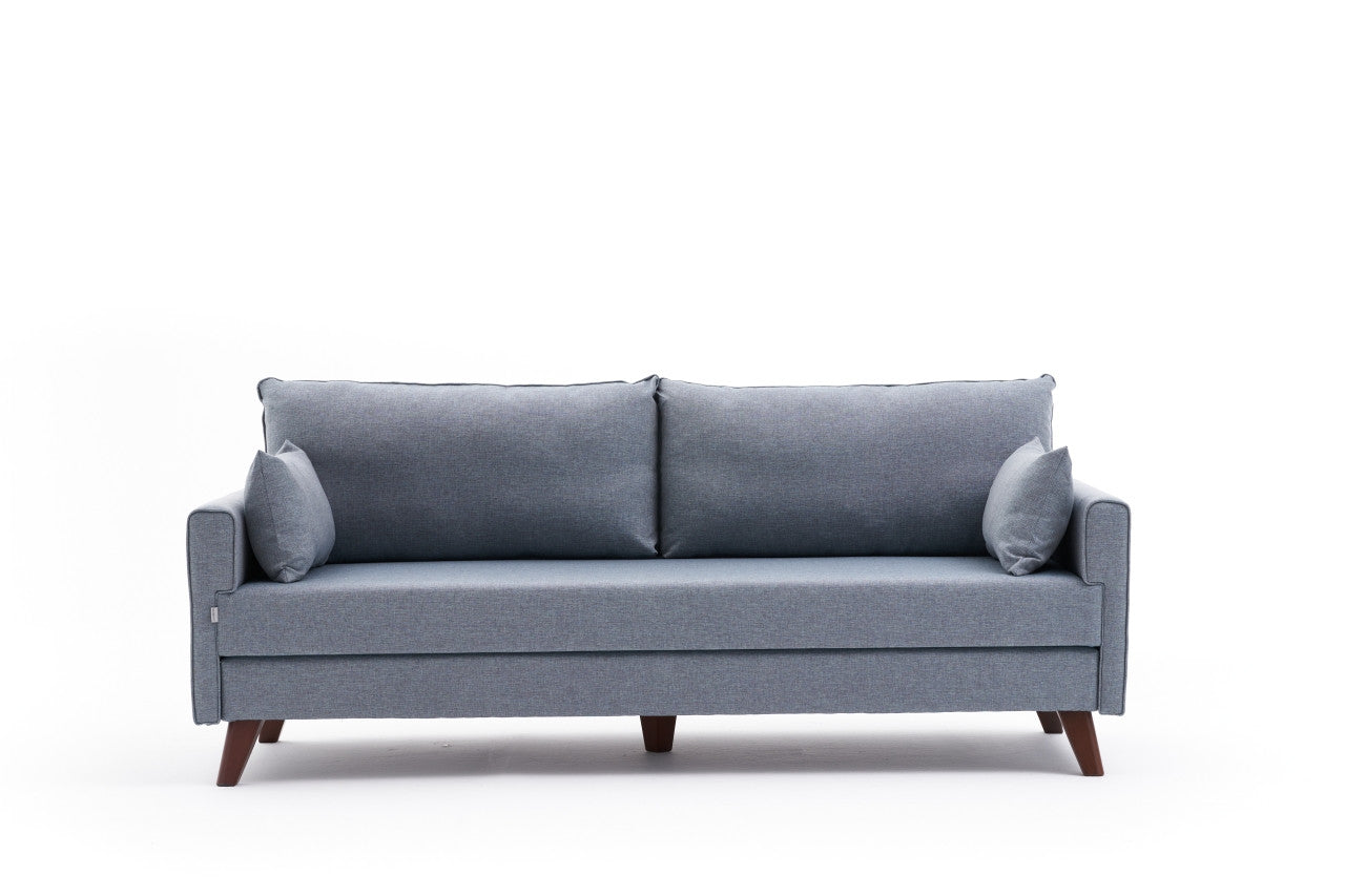 Bella Soft Yataklı Üçlü Koltuk - Blue in Blau präsentiert im Onlineshop von KAQTU Design AG. Bettsofa ist von Atelier Del Sofa