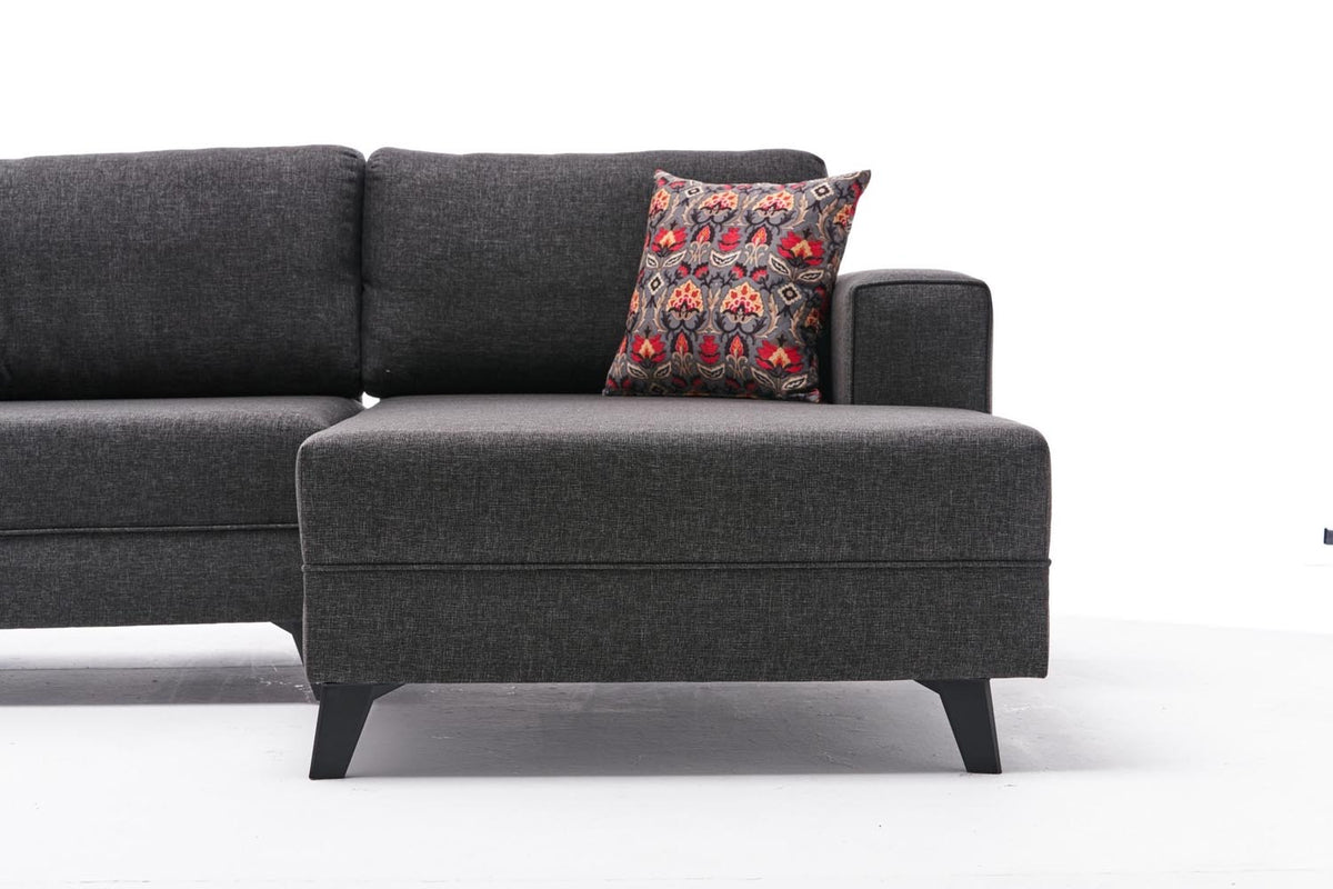 Efsun Bettsofa - Anthrazit in Anthrazit präsentiert im Onlineshop von KAQTU Design AG. Bettsofa rechts ist von Atelier Del Sofa