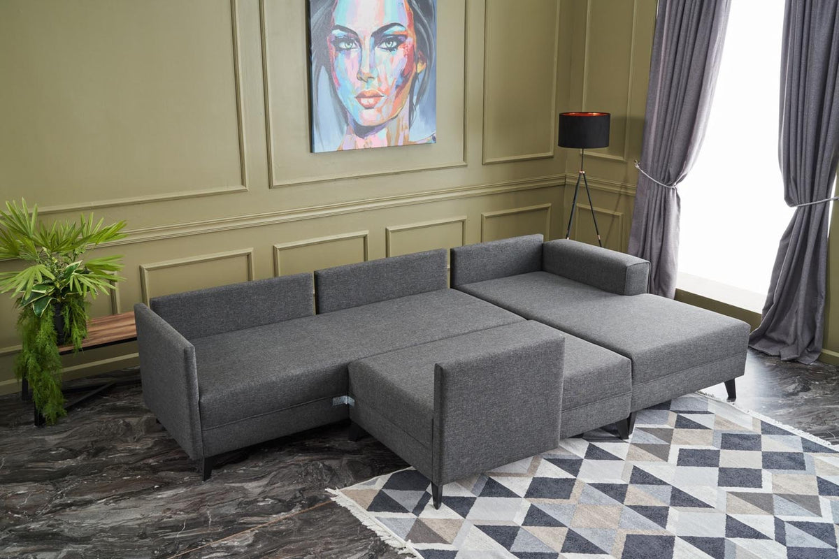 Efsun Bettsofa - Anthrazit in Anthrazit präsentiert im Onlineshop von KAQTU Design AG. Bettsofa rechts ist von Atelier Del Sofa