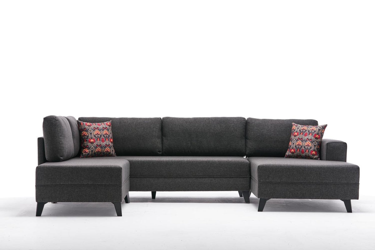 Efsun Bettsofa - Anthrazit in Anthrazit präsentiert im Onlineshop von KAQTU Design AG. Bettsofa rechts ist von Atelier Del Sofa