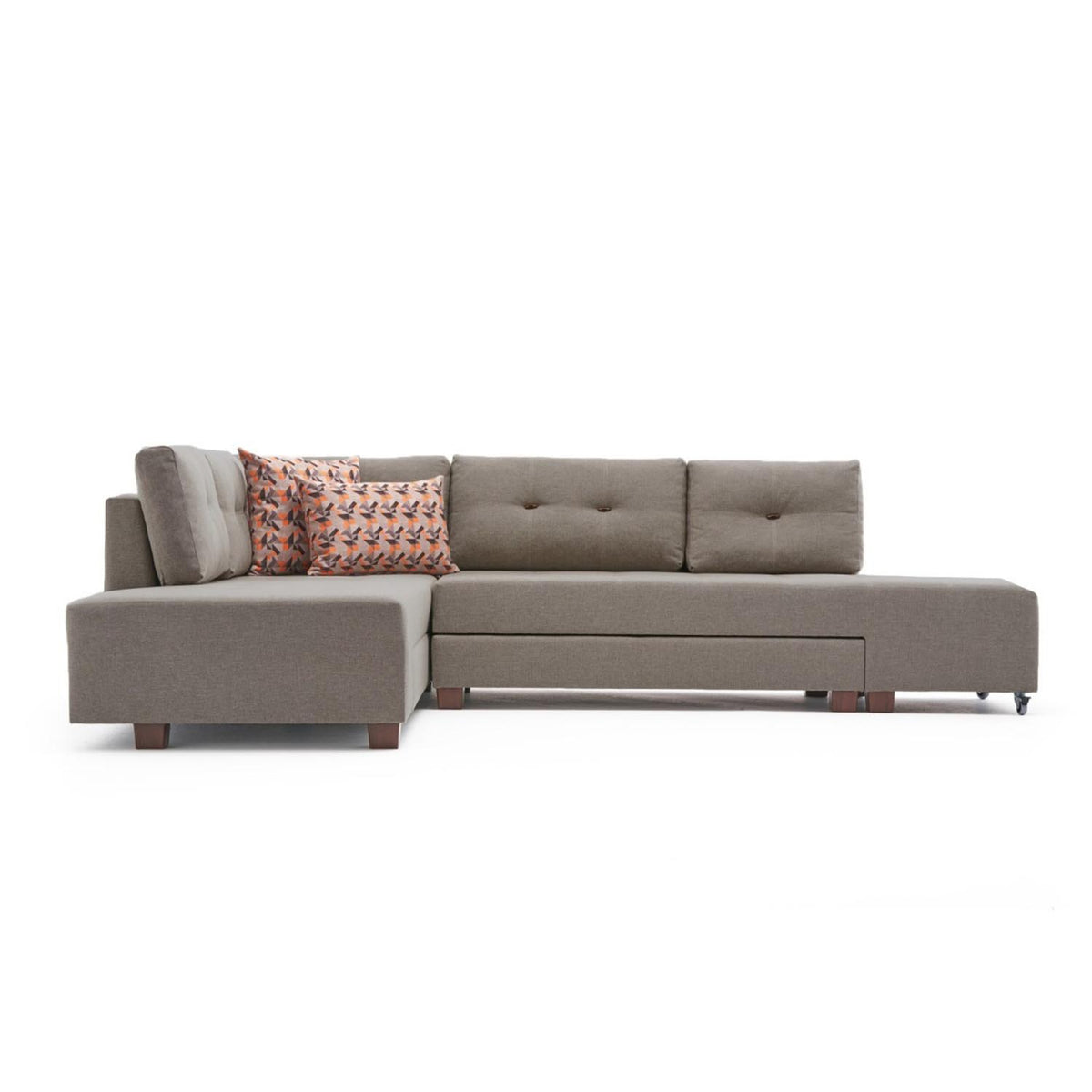 Manama Corner Sofa Bed Left Bettsofa - Sahne in Sahne präsentiert im Onlineshop von KAQTU Design AG. Bettsofa links ist von Atelier Del Sofa