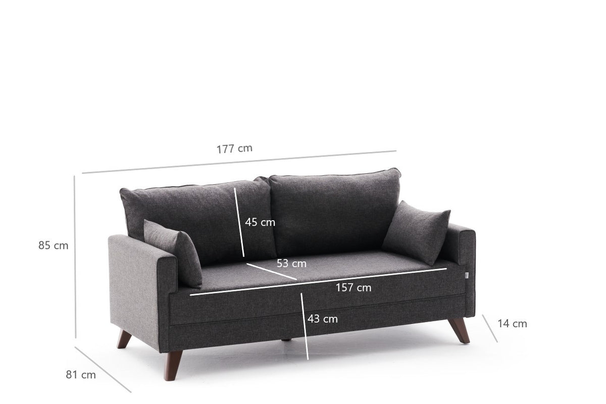 Bella Sofa For 2 Pr 2er Sofa - Anthrazit in Anthrazit präsentiert im Onlineshop von KAQTU Design AG. 2er Sofa ist von Atelier Del Sofa