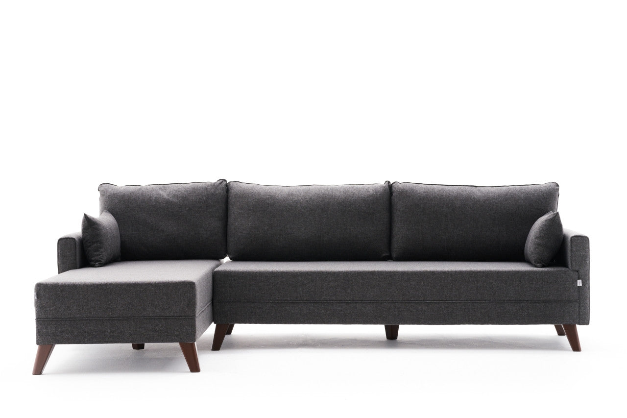 Bella Corner Sofa Left - Anthracite in Anthrazit präsentiert im Onlineshop von KAQTU Design AG. Ecksofa ist von Atelier Del Sofa