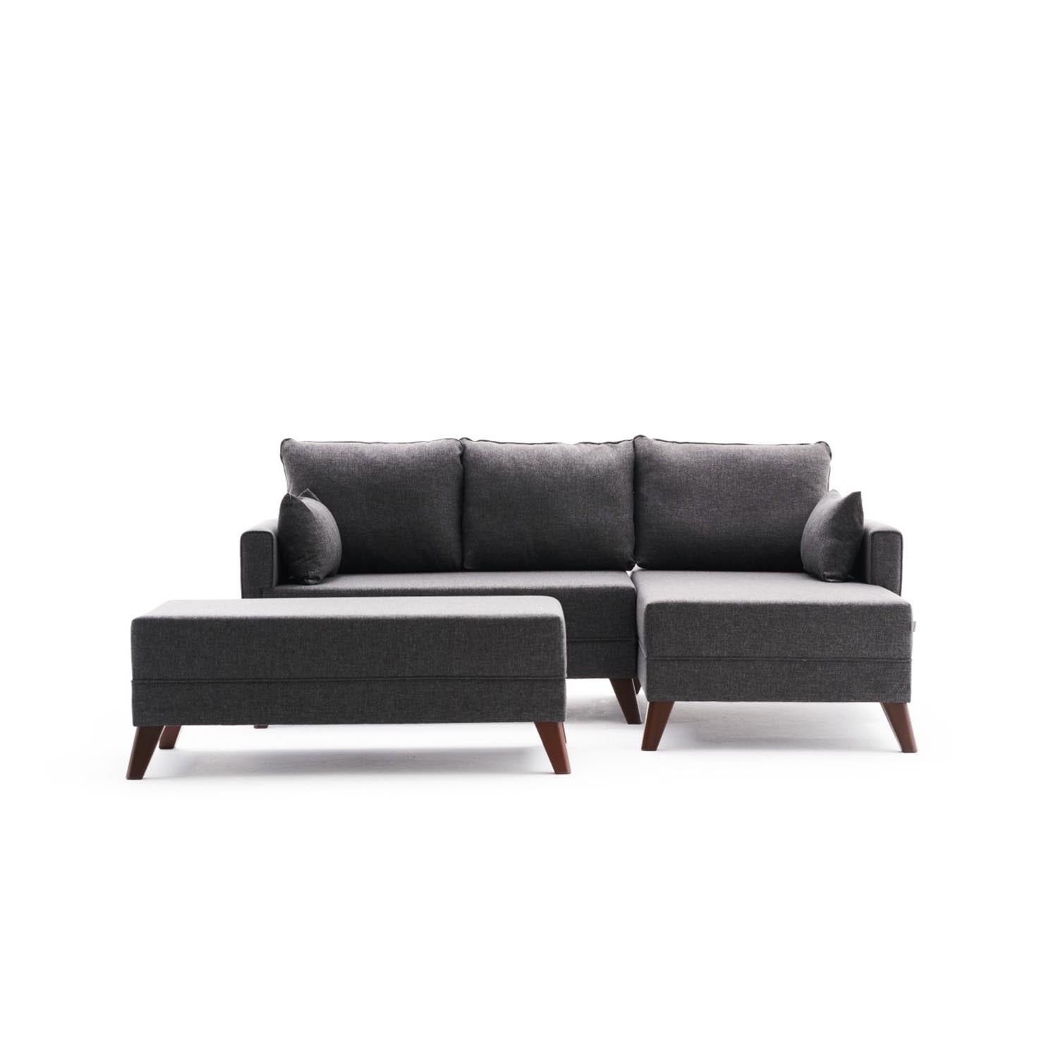 Bella Mini Corner Sofa Right - Anthracite in Anthrazit präsentiert im Onlineshop von KAQTU Design AG. Bettsofa ist von Atelier Del Sofa