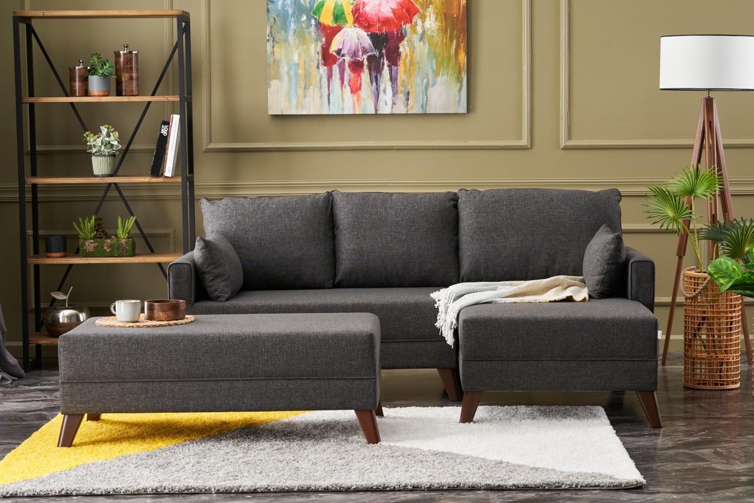 Entdecken Sie das Bella Mini Corner Sofa Right in elegantem Anthrazit von Atelier Del Sofa. Komfortabel, stilvoll und vielseitig – ideal für Ihr Zuhause!