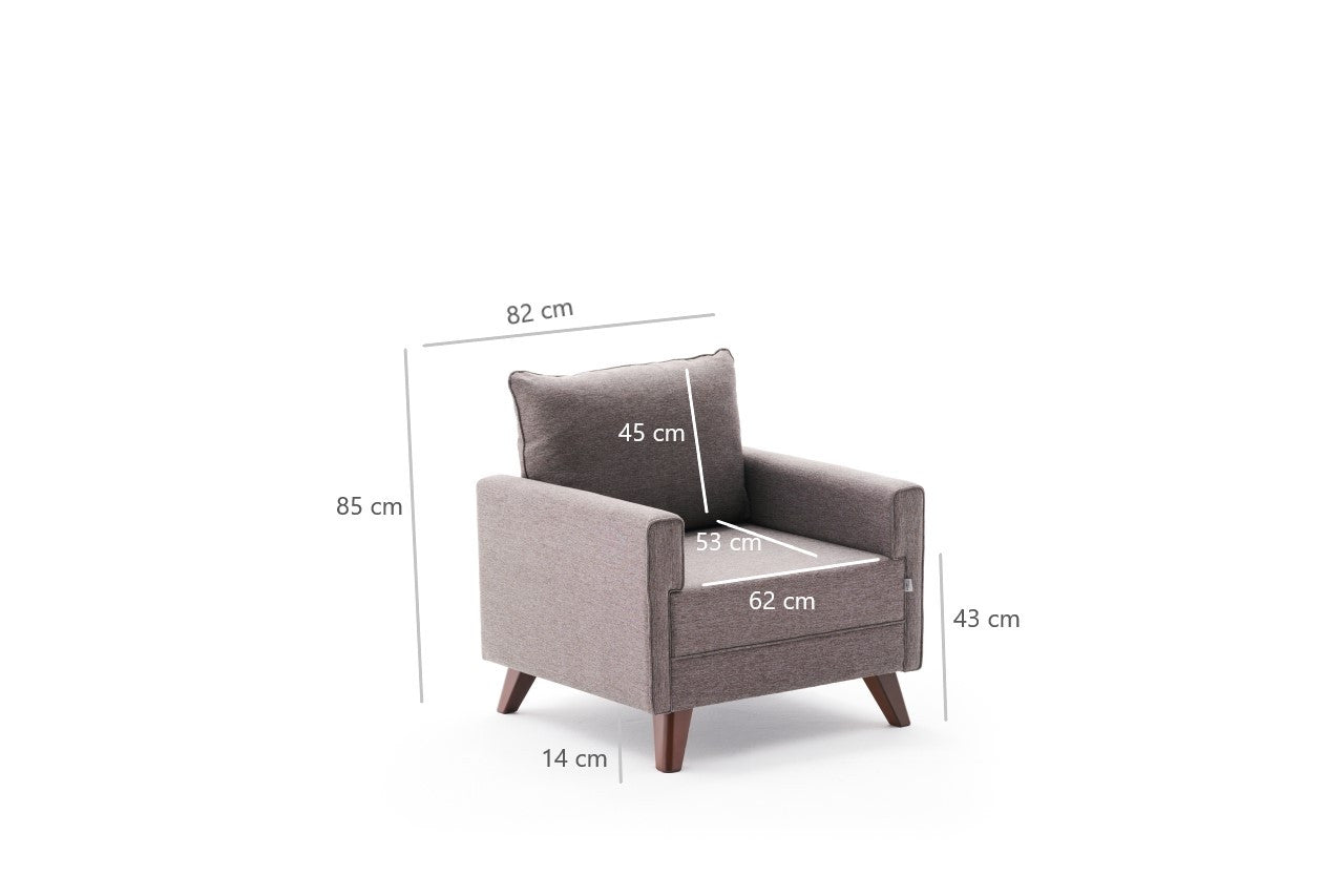 Entdecken Sie den Bella Armchair in Braun von Atelier Del Sofa – ein elegantes, modulares Sofa, das Komfort und modernes Design perfekt kombiniert.