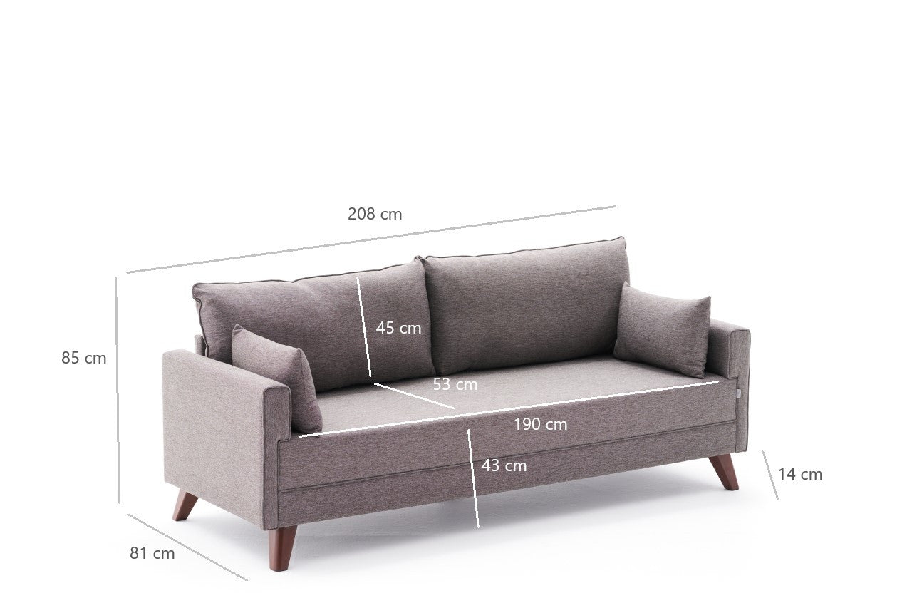 Erleben Sie das Bella 3-Sitzer Sofa in luxuriösem Braun von Atelier Del Sofa. Ideal für stilvolle Wohnräume, vereint es Komfort und modernes Design.