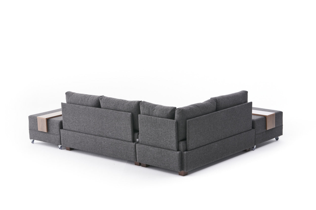 Erleben Sie das Fly Left - Anthracite: Ein elegantes Ecksofa-Bett, das mit modernem Design und außergewöhnlichem Komfort Ihr Zuhause bereichert.