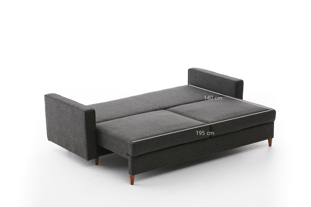 Eva Bettsofa - Anthrazit in Anthrazit präsentiert im Onlineshop von KAQTU Design AG. Bettsofa ist von Atelier Del Sofa
