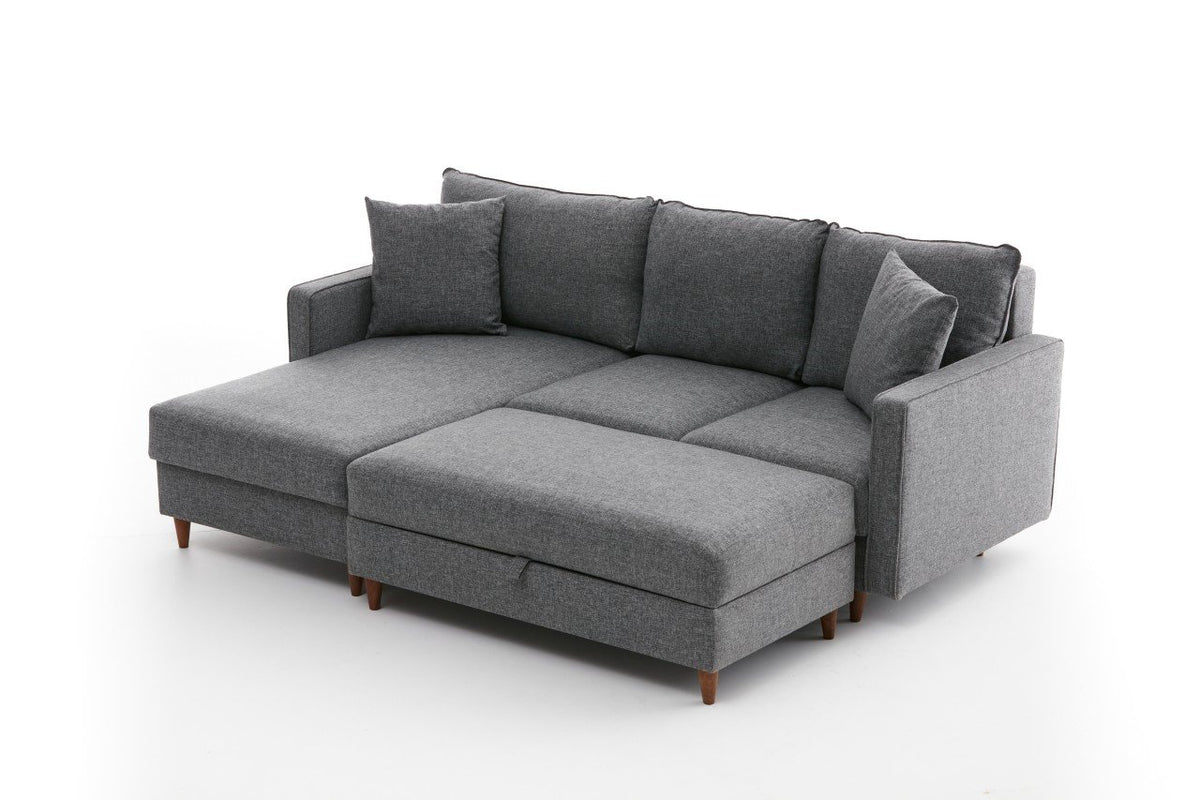 Eva Left Ecksofa - Grau in Grau präsentiert im Onlineshop von KAQTU Design AG. L-Sofa rechts ist von Atelier Del Sofa