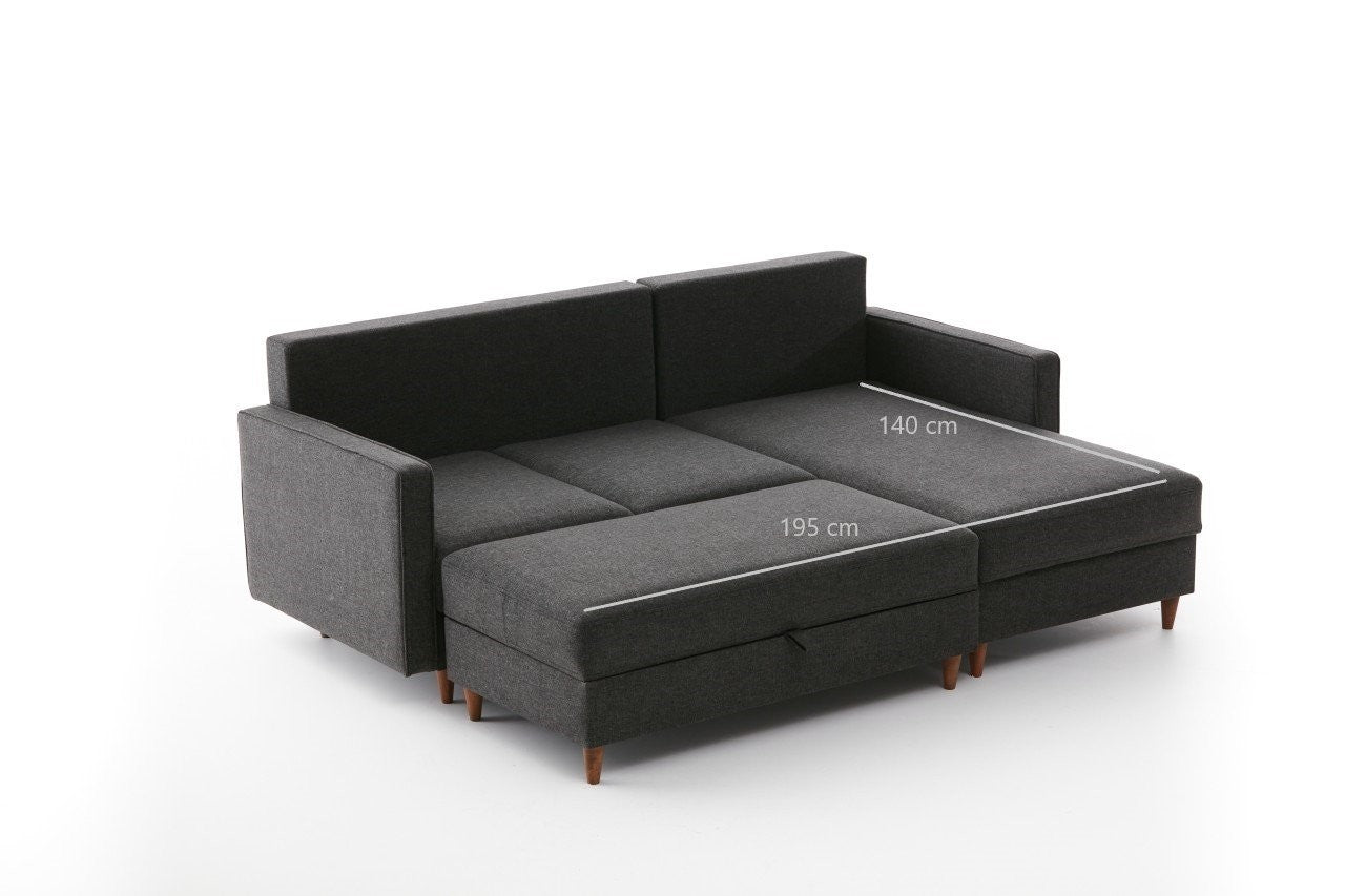 Entdecken Sie das stilvolle Eva Right Ecksofa in Anthrazit – der perfekte Ort für Komfort und modernes Design in Ihrem Zuhause.