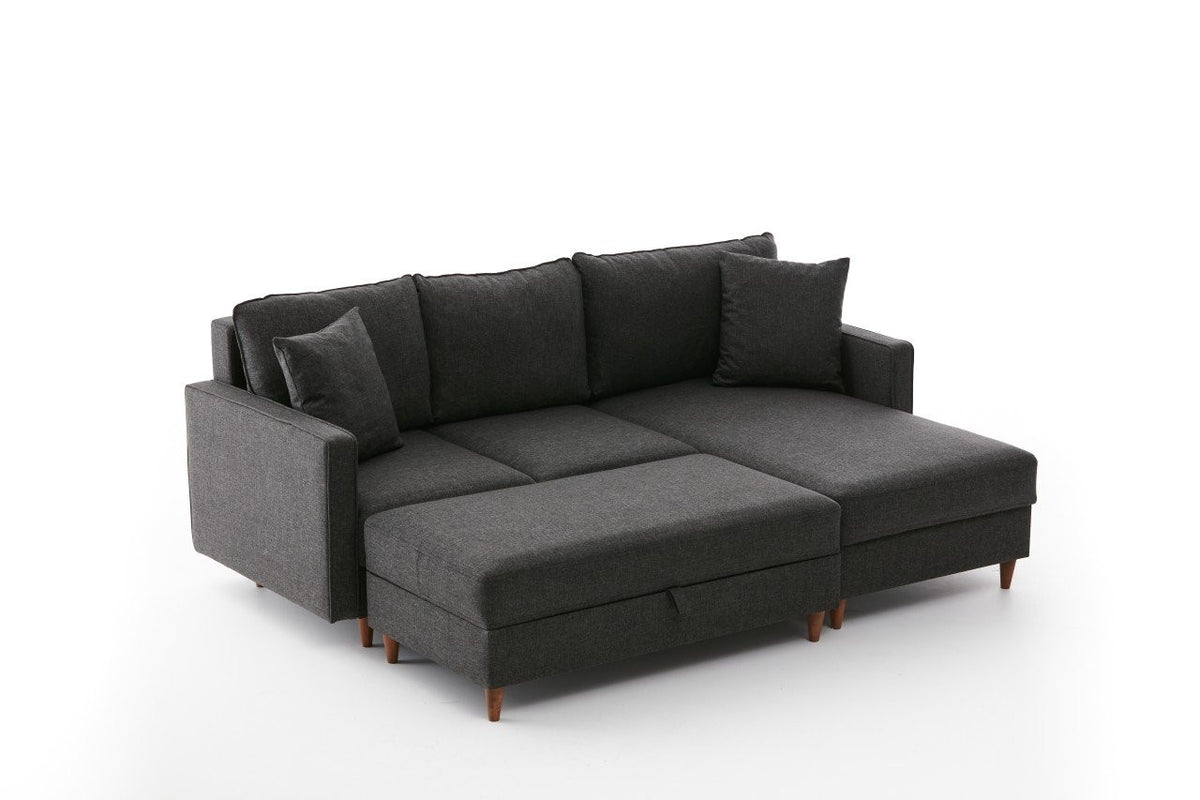 Eva Right Ecksofa - Anthrazit in Anthrazit präsentiert im Onlineshop von KAQTU Design AG. L-Sofa rechts ist von Atelier Del Sofa
