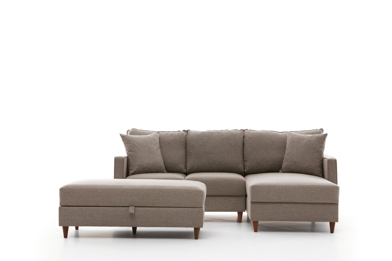 Eva Right - Cream in Sahne präsentiert im Onlineshop von KAQTU Design AG. Ecksofa ist von Atelier Del Sofa