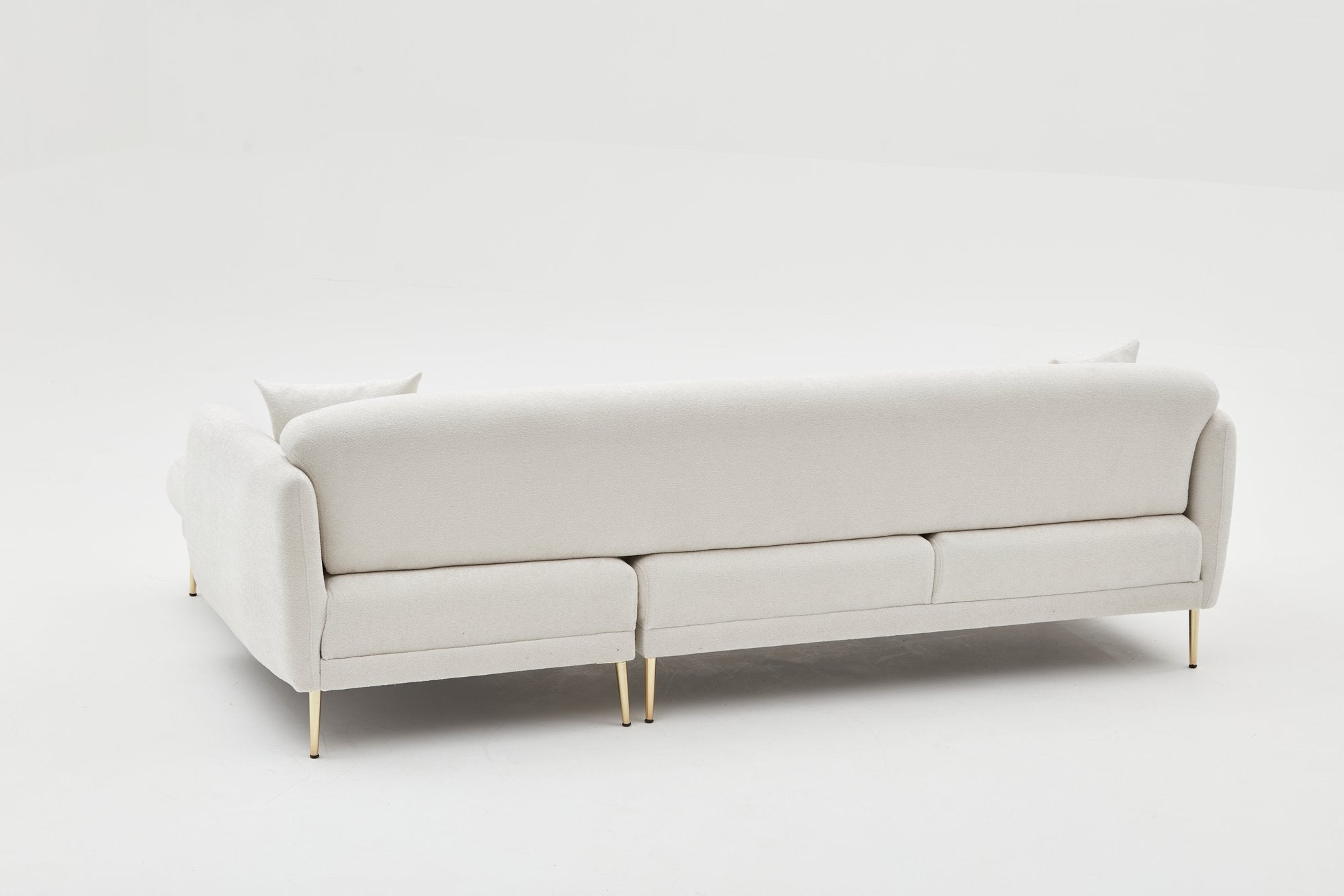 Entdecken Sie das stilvolle Simena Right Bettsofa in Creme und Gold von Atelier Del Sofa – ein elegantes Möbelstück, das Komfort und Design vereint!