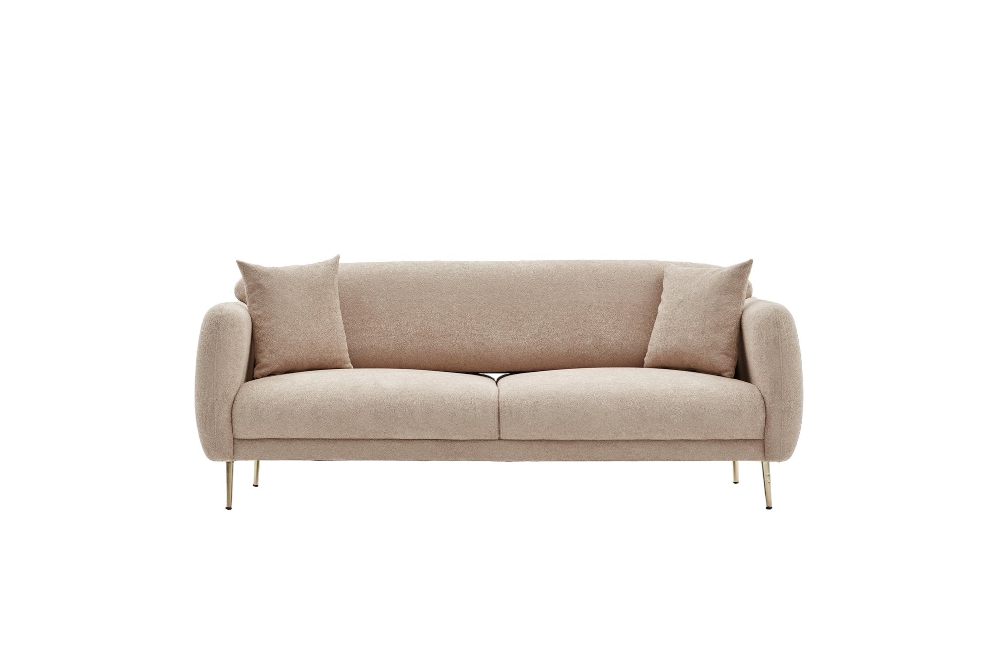 Erleben Sie das elegante Simena - Beige Bettsofa von Atelier Del Sofa, das mit luxuriösem Komfort, pflegeleichtem Stoff und vielseitiger Funktionalität überzeugt.