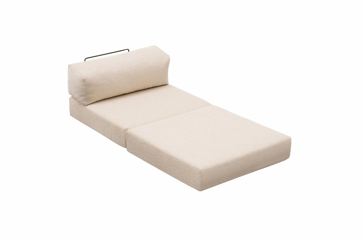 Comfort 1-Sitzer Sofa von Atelier Del Sofa: Sessel mit Bezug aus 100% Chenille in Creme, Breite 95 cm, Tiefe 95 cm, Höhe 75 cm.