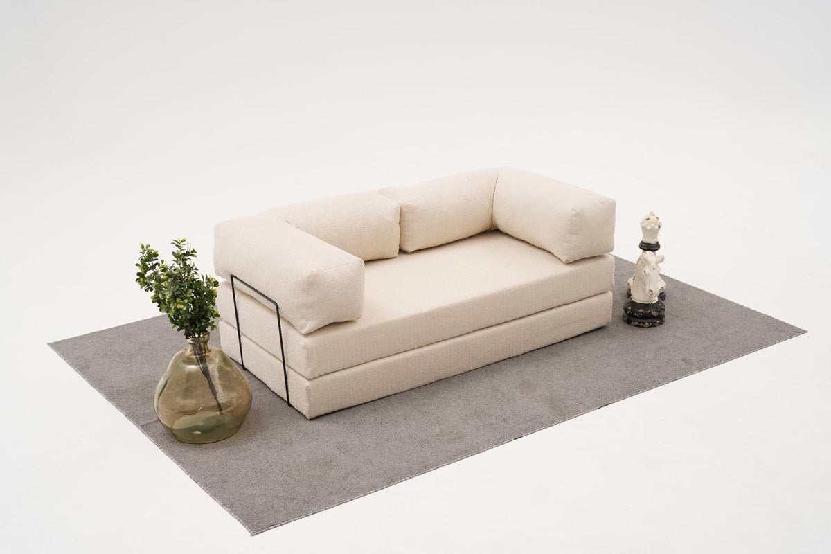 Comfort 3er Sofa - Sahne in Sahne präsentiert im Onlineshop von KAQTU Design AG. 3er Sofa ist von Atelier Del Sofa