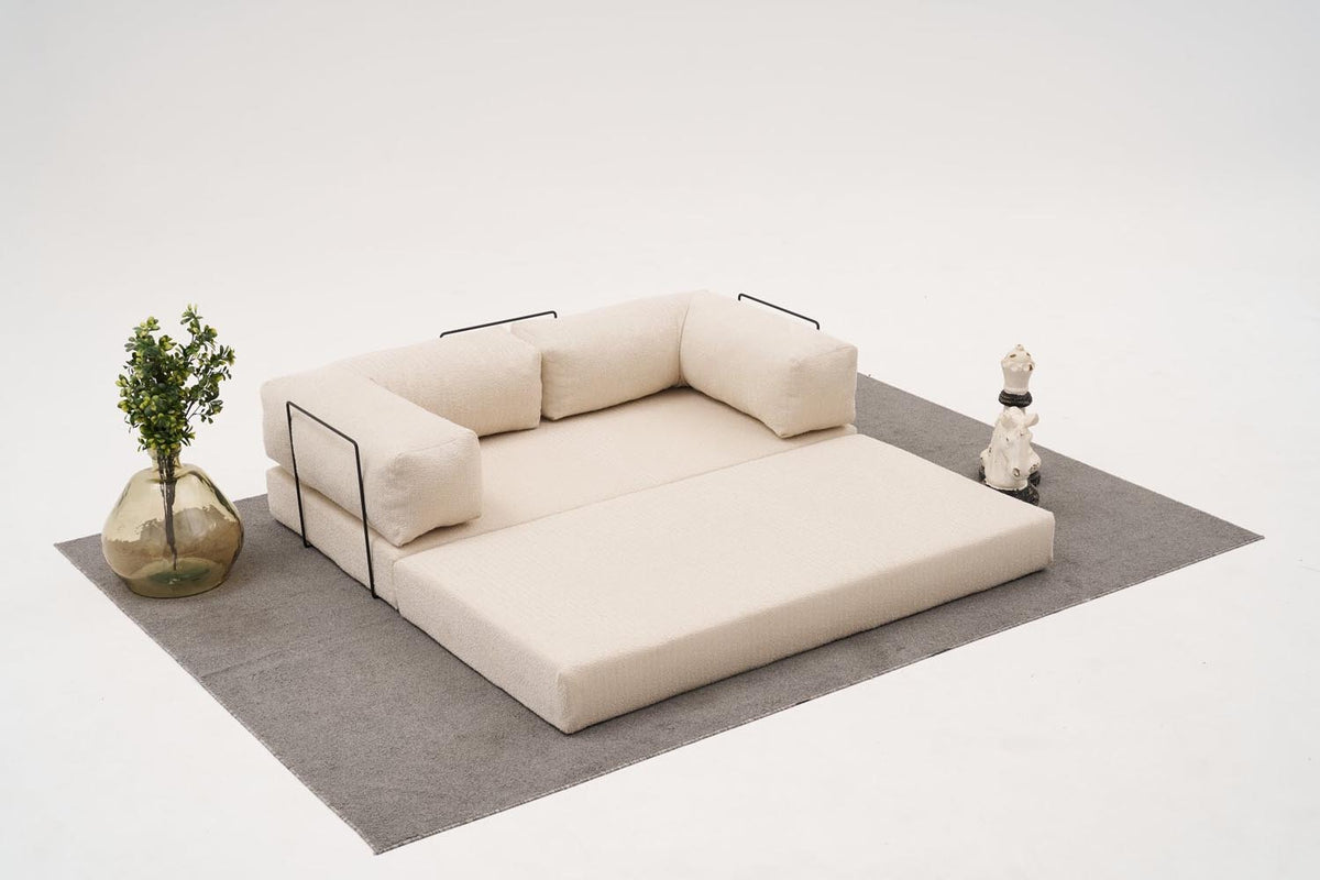 Comfort 3er Sofa - Sahne in Sahne präsentiert im Onlineshop von KAQTU Design AG. 3er Sofa ist von Atelier Del Sofa