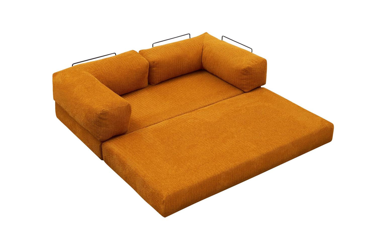 Verleihen Sie Ihrem Wohnzimmer mit dem eleganten Comfort 3er Sofa in leuchtendem Orange von Atelier Del Sofa einen Hauch von Luxus und Komfort.