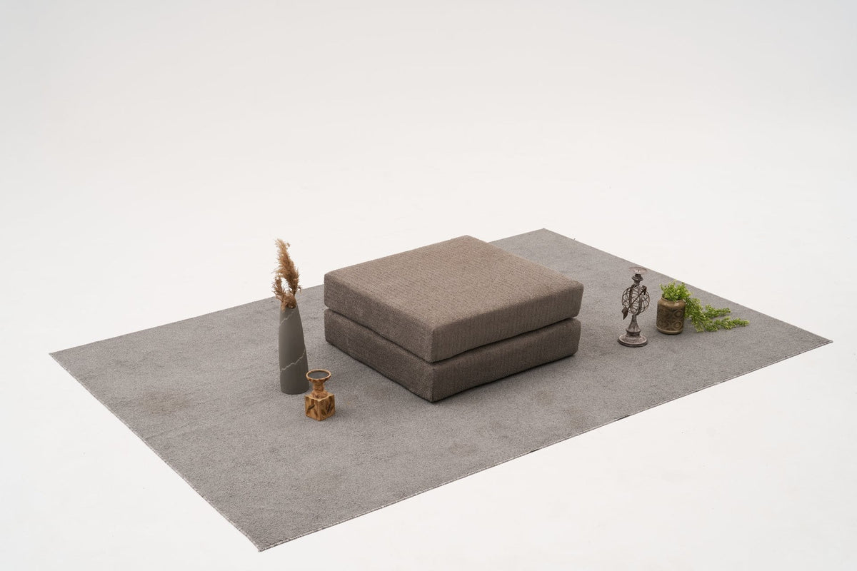 Grauer Pouf Comfort aus 100% Chenille-Stoff, quadratische Form, 95x95x43 cm, mit Weichschaum-Sitzfläche von Atelier Del Sofa.