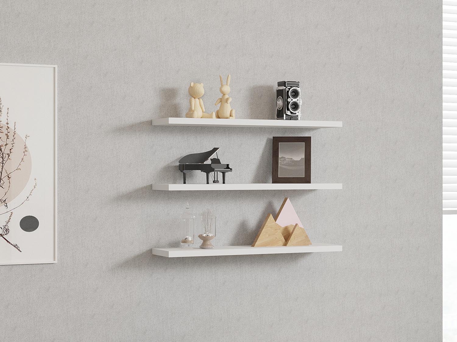 Entdecken Sie das Boss v2 Wandregal in Weiß von Hanah Home – ein stilvolles skandinavisches Design für eleganten Stauraum in jedem Raum.