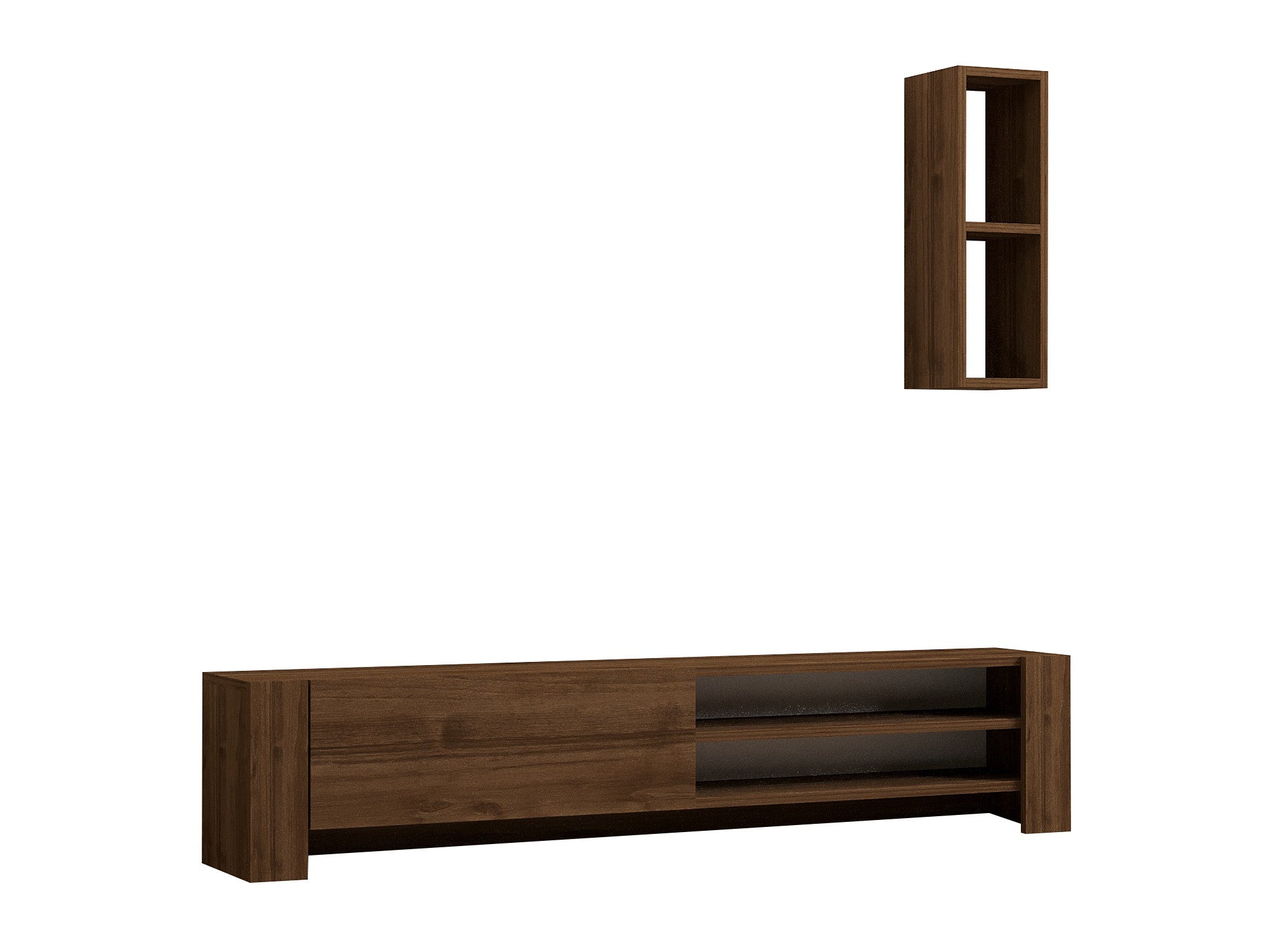 Naz - Walnut in Walnuss präsentiert im Onlineshop von KAQTU Design AG. TV-Möbel ist von Hanah Home