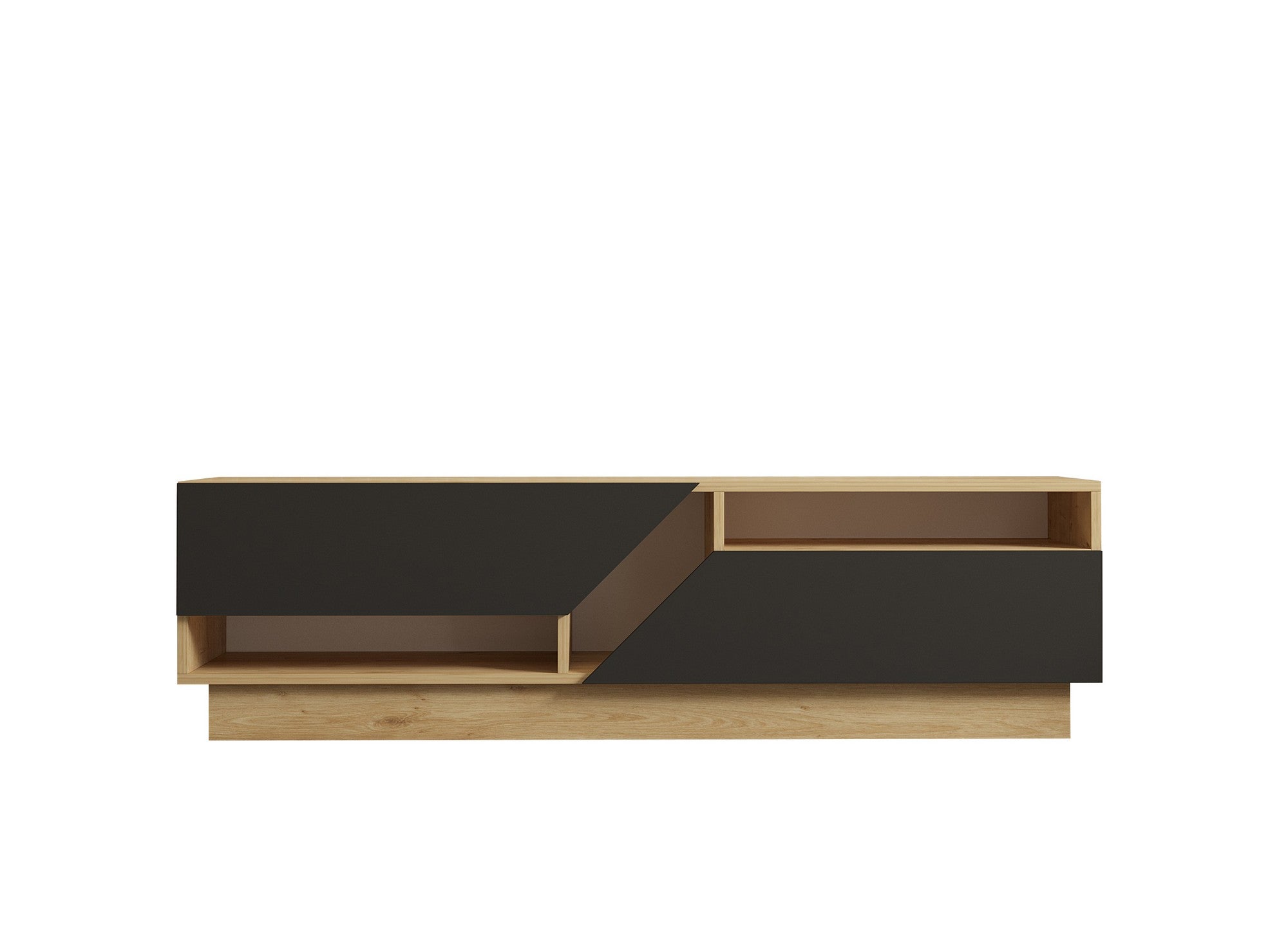 Verleihen Sie Ihrem Wohnraum mit dem Yaprak Sideboard in Saphir und Anthrazit von Hanah Home einen Hauch von Eleganz. Funktionalität und modernes Design vereinen sich perfekt.