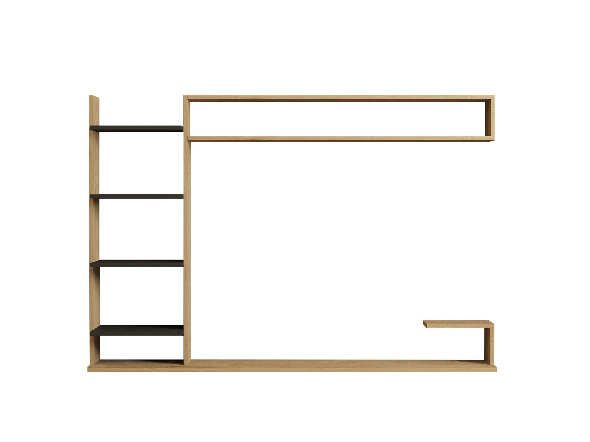 Gestalten Sie Ihr Wohnzimmer neu mit dem skandinavischen TV-Möbel Saphir in Anthrazit von Hanah Home – eine harmonische Verbindung aus Stil und Funktionalität.