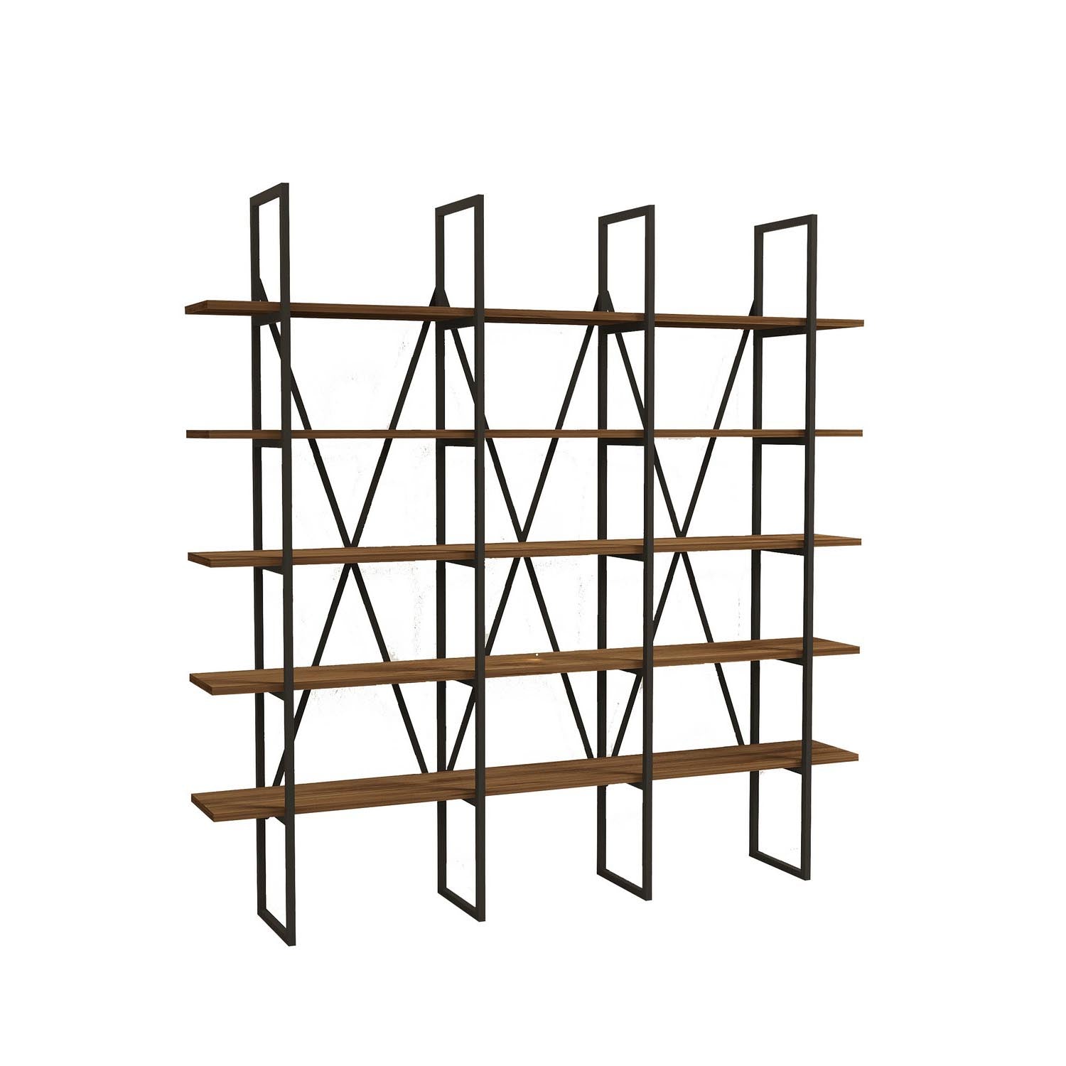 Beylerbeyi - Walnut in Walnuss Schwarz präsentiert im Onlineshop von KAQTU Design AG. Bücherregal ist von Hanah Home