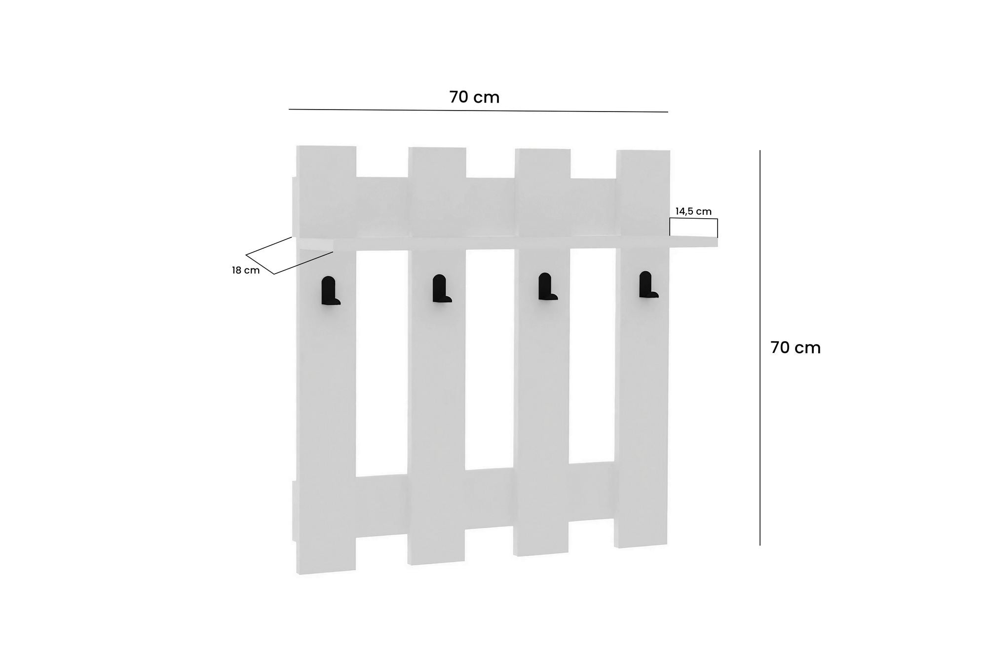 Verleihen Sie Ihrem Raum mit dem Carina Kleiderhaken von Hanah Home in Weiß einen modernen skandinavischen Touch – ideal für stilvolle Organisation.