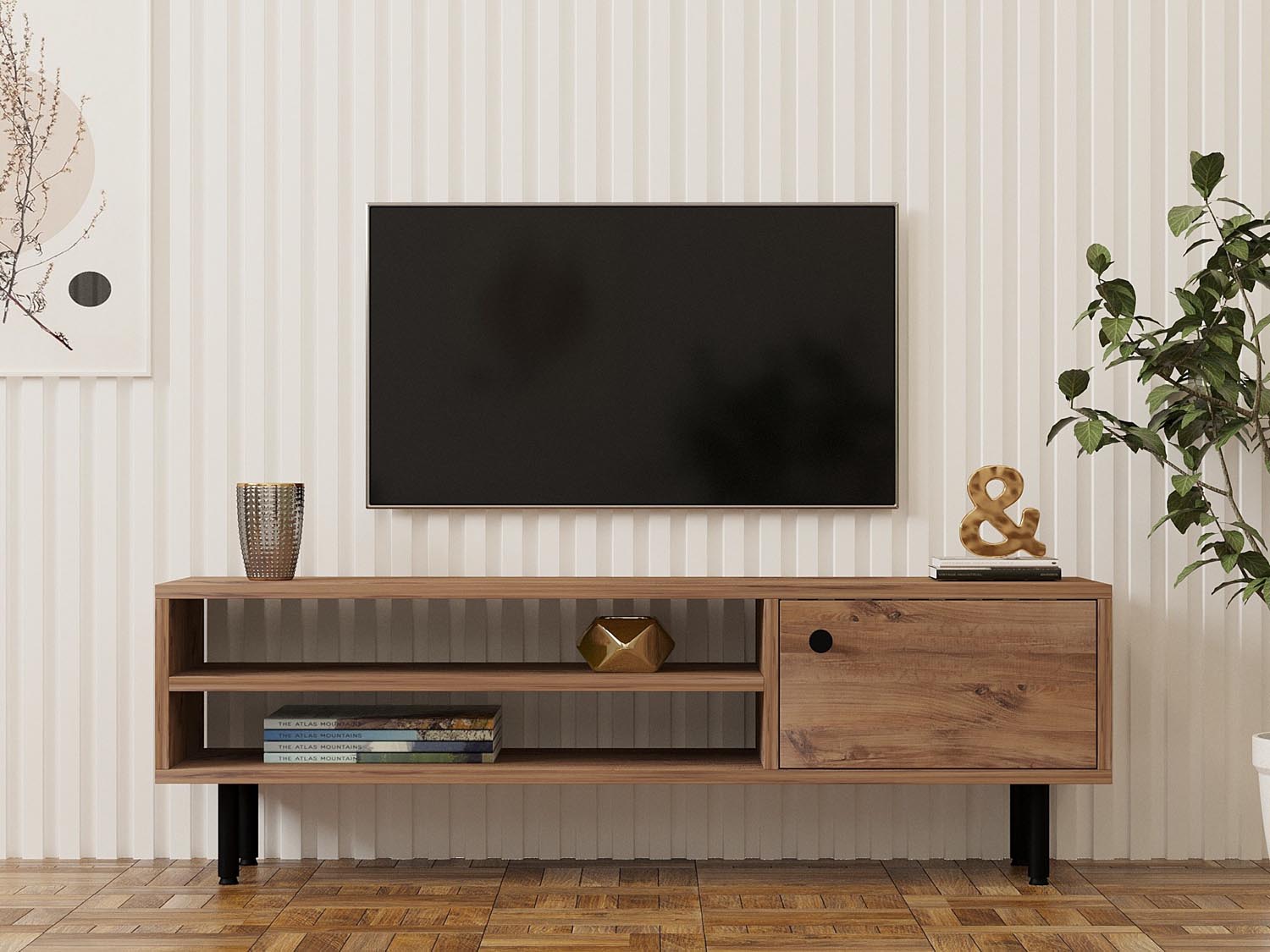 Gestalten Sie Ihr Wohnzimmer mit dem eleganten Avila Sideboard aus atlantischer Kiefer von Hanah Home. Perfekt für stilvolle Ordnung und modernen Charme!