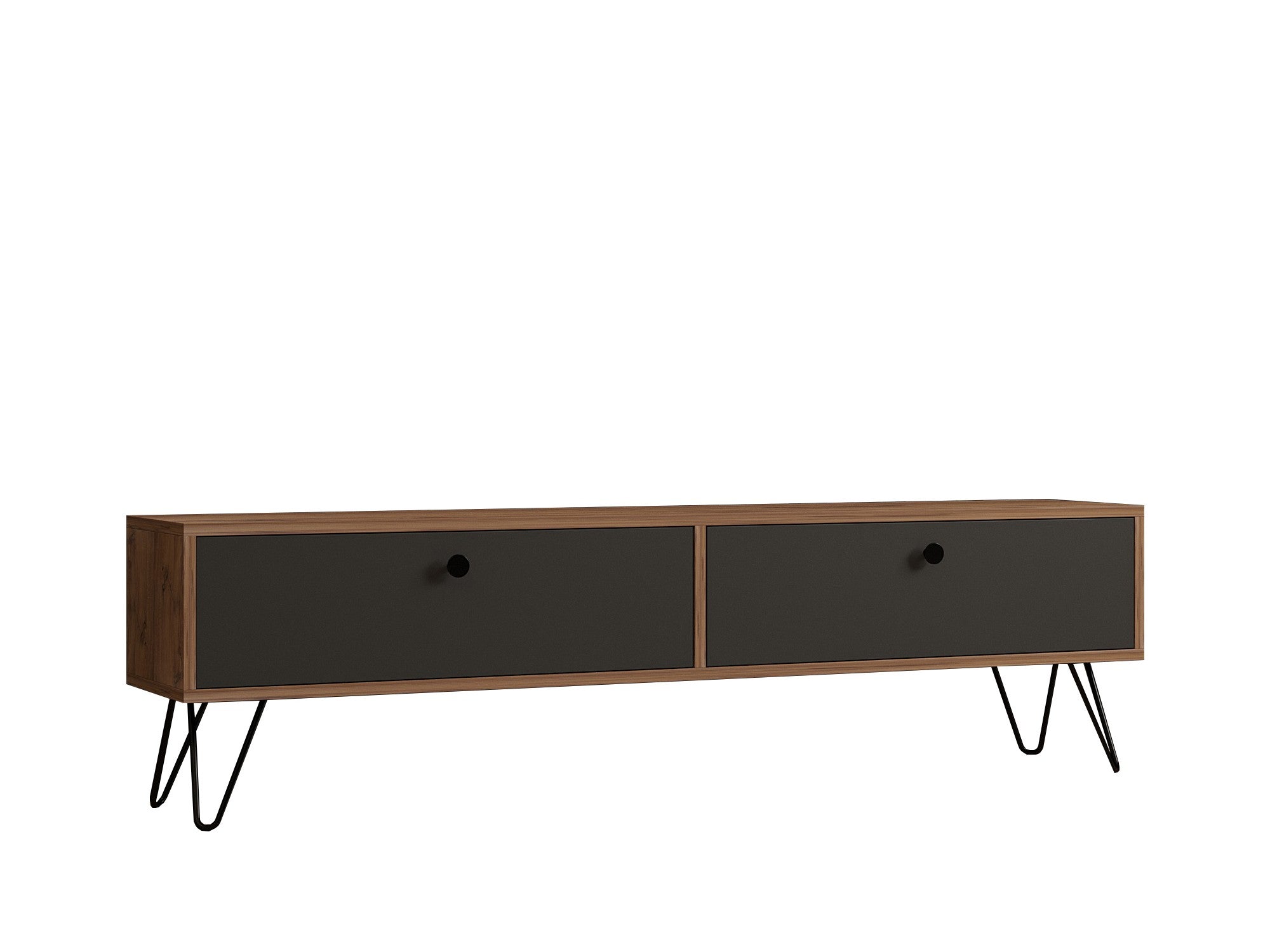 Side - Atlantic in Atlantische Kiefer Schwarz präsentiert im Onlineshop von KAQTU Design AG. TV-Möbel ist von Hanah Home