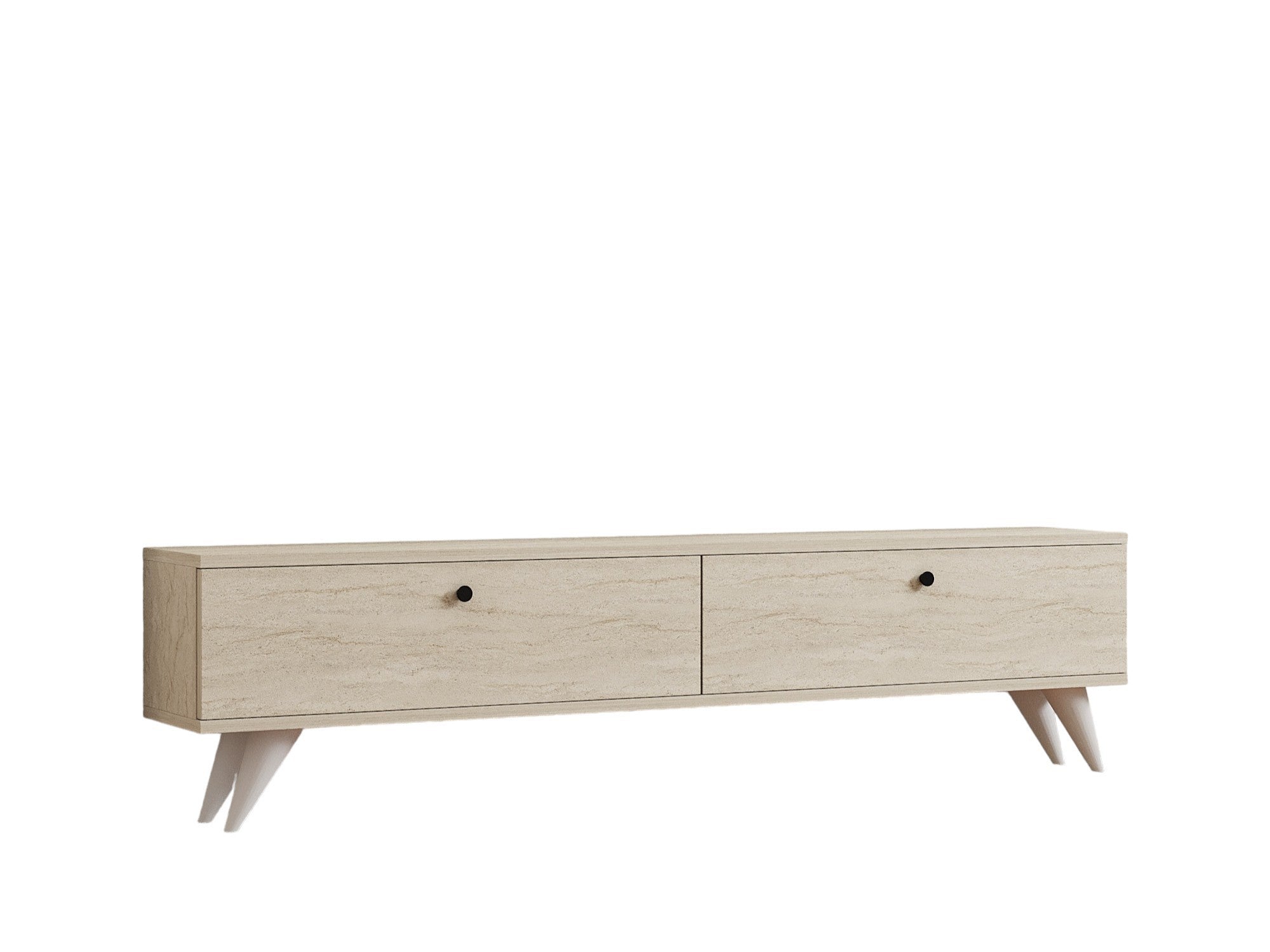 Erleben Sie das Paris Sideboard - Travertin von Hanah Home: Ein stilvolles Möbelstück, das Eleganz und Funktionalität für Ihr Wohnzimmer bietet.