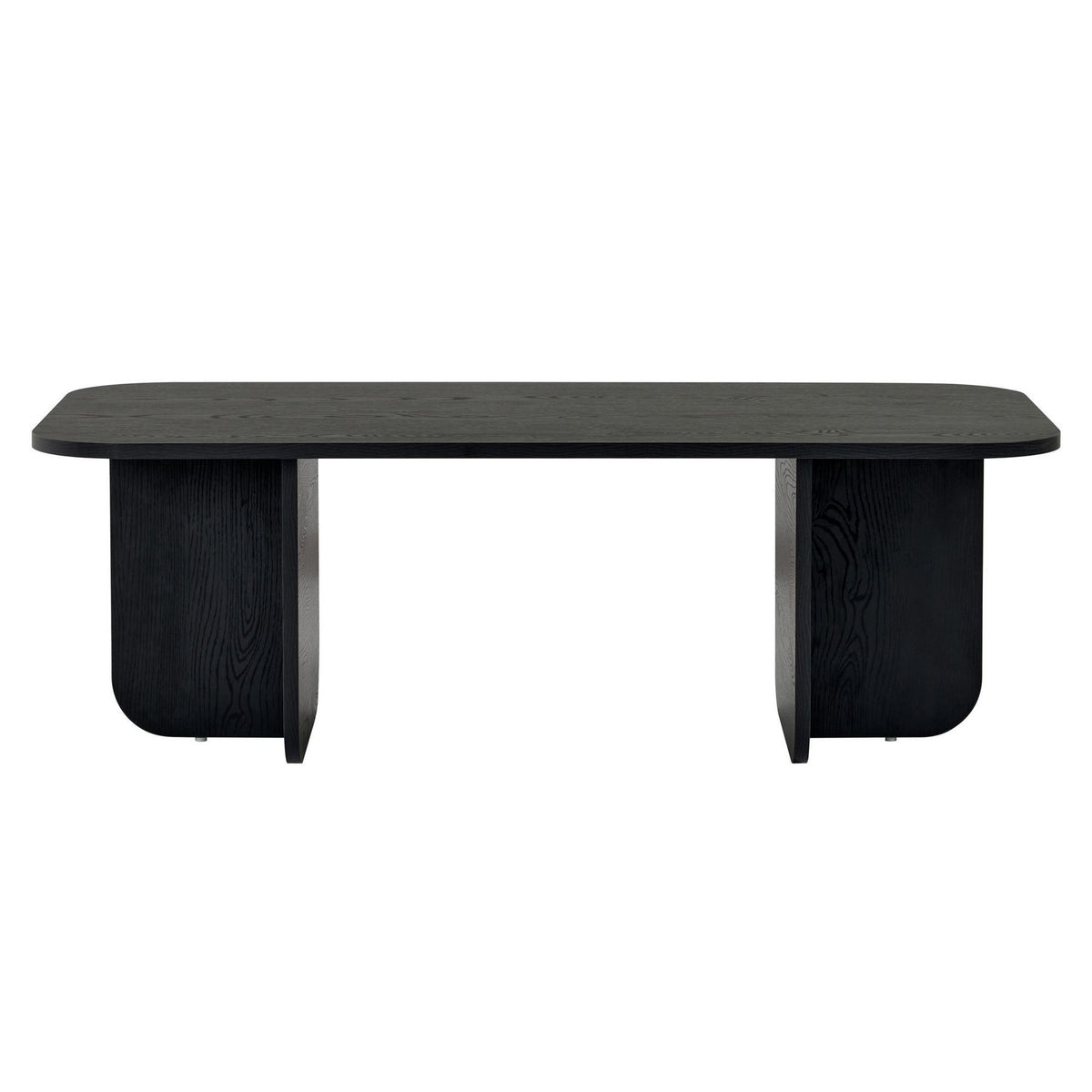 Rechteckiger Couchtisch Akira von Nordure in Holz Schwarz aus melaminbeschichteter Spanplatte, schlankes Design, Masse 120 x 60 x 41 cm.